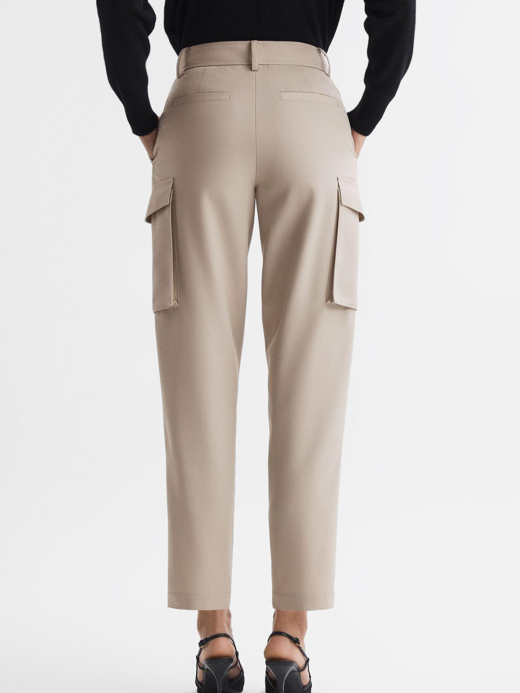 Petite Mid Rise Cargo Trousers in Neutral - Image 5 of 6