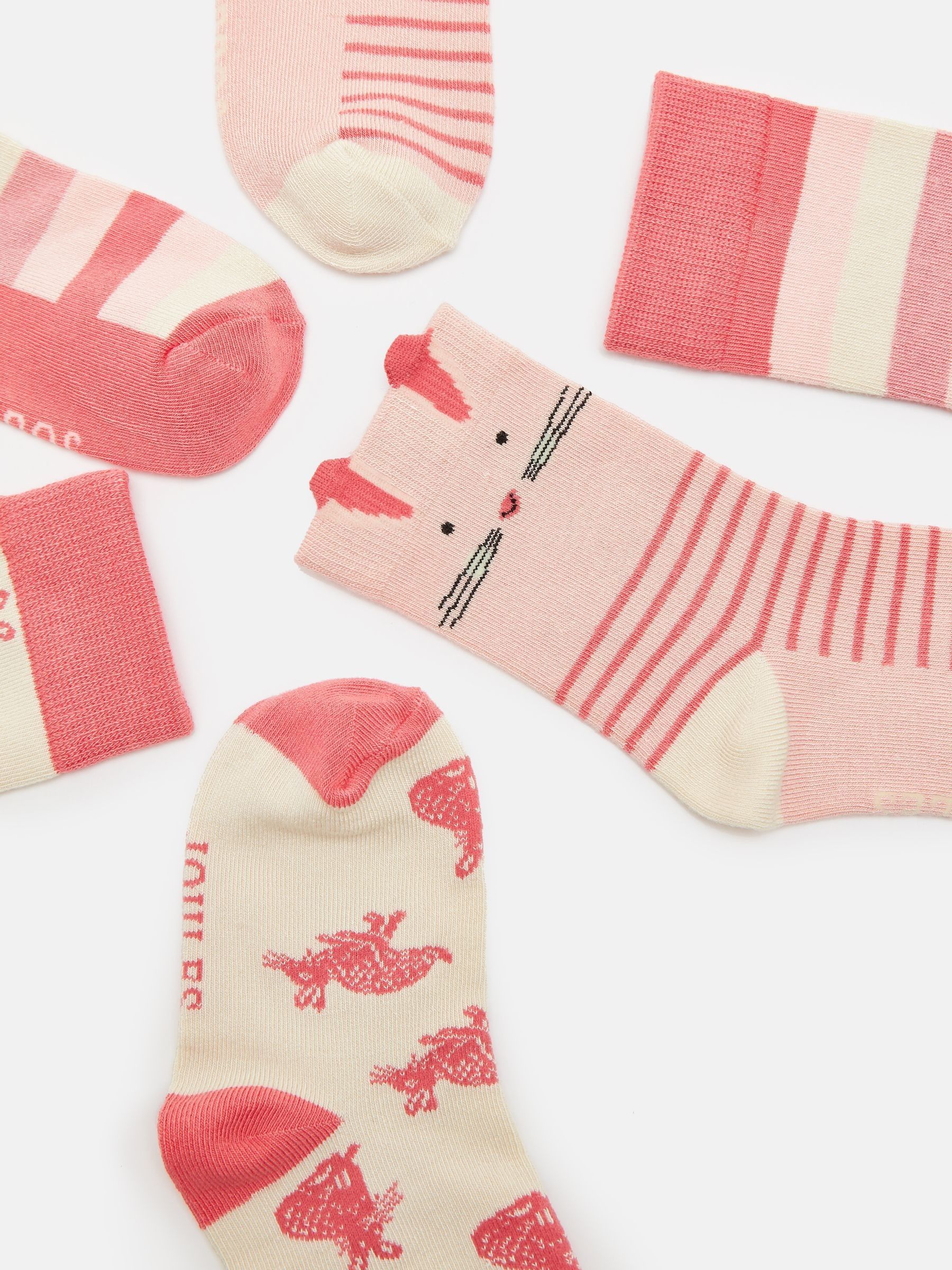 Girls' Neat Feet Pink 3 Pack Socks - Image 2 of 3
