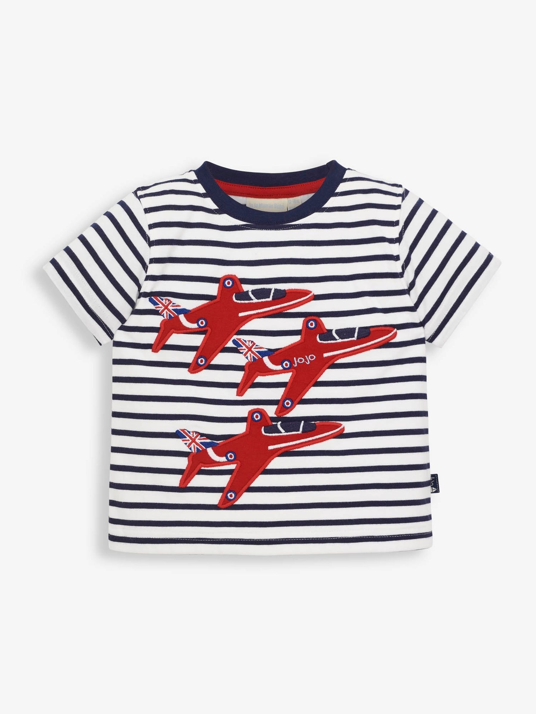 White Navy Boys' Stripe Red Arrows Appliqué T-Shirt - Image 1 of 2