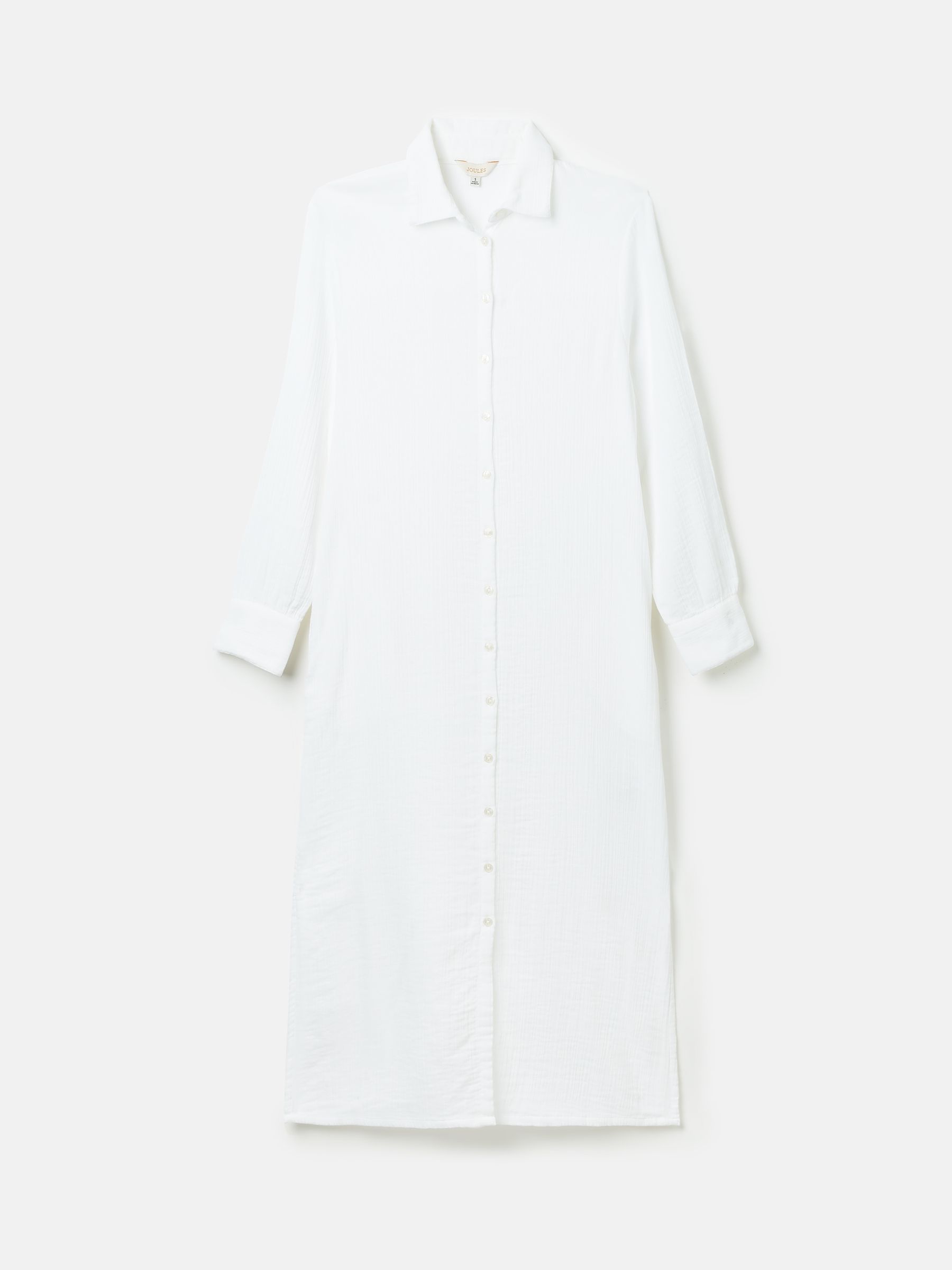 Erica White Button Through Cotton Shirt Dress - Image 7 of 7