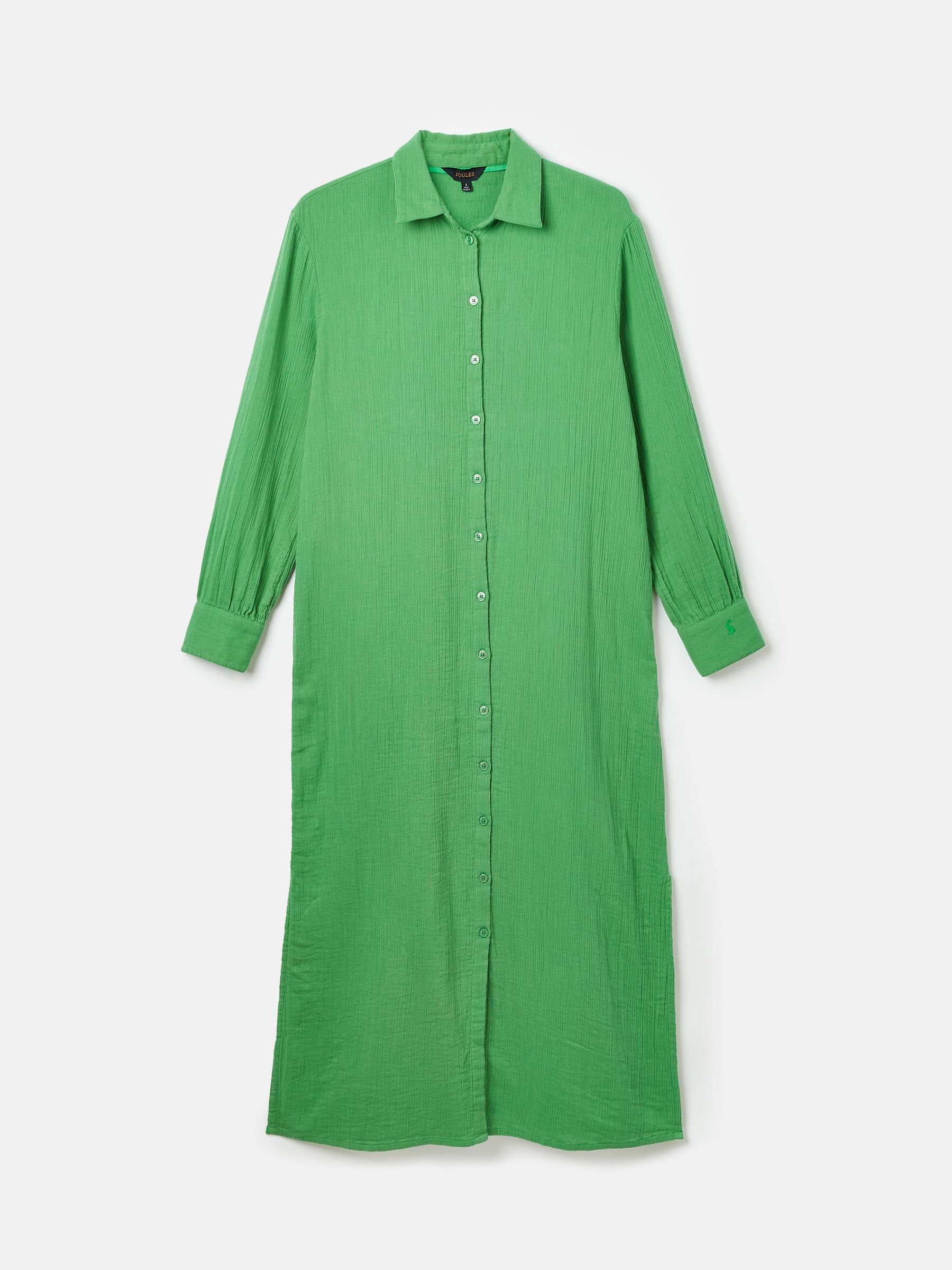 Erica Green Button Through Cotton Shirt Dress - Image 8 of 8