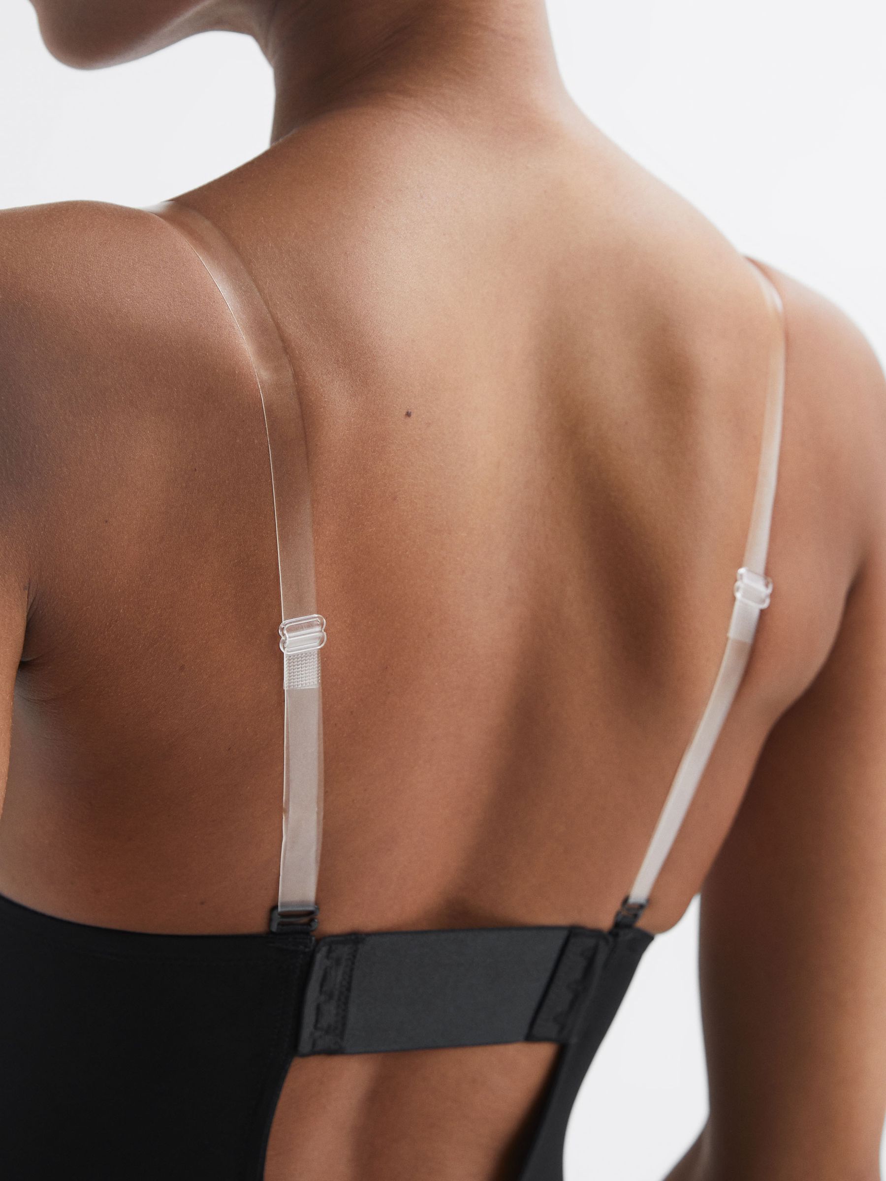 Spanx Shapewear Firming Plunge Low-Back Mid-Thigh Bodysuit in Black - Image 3 of 4