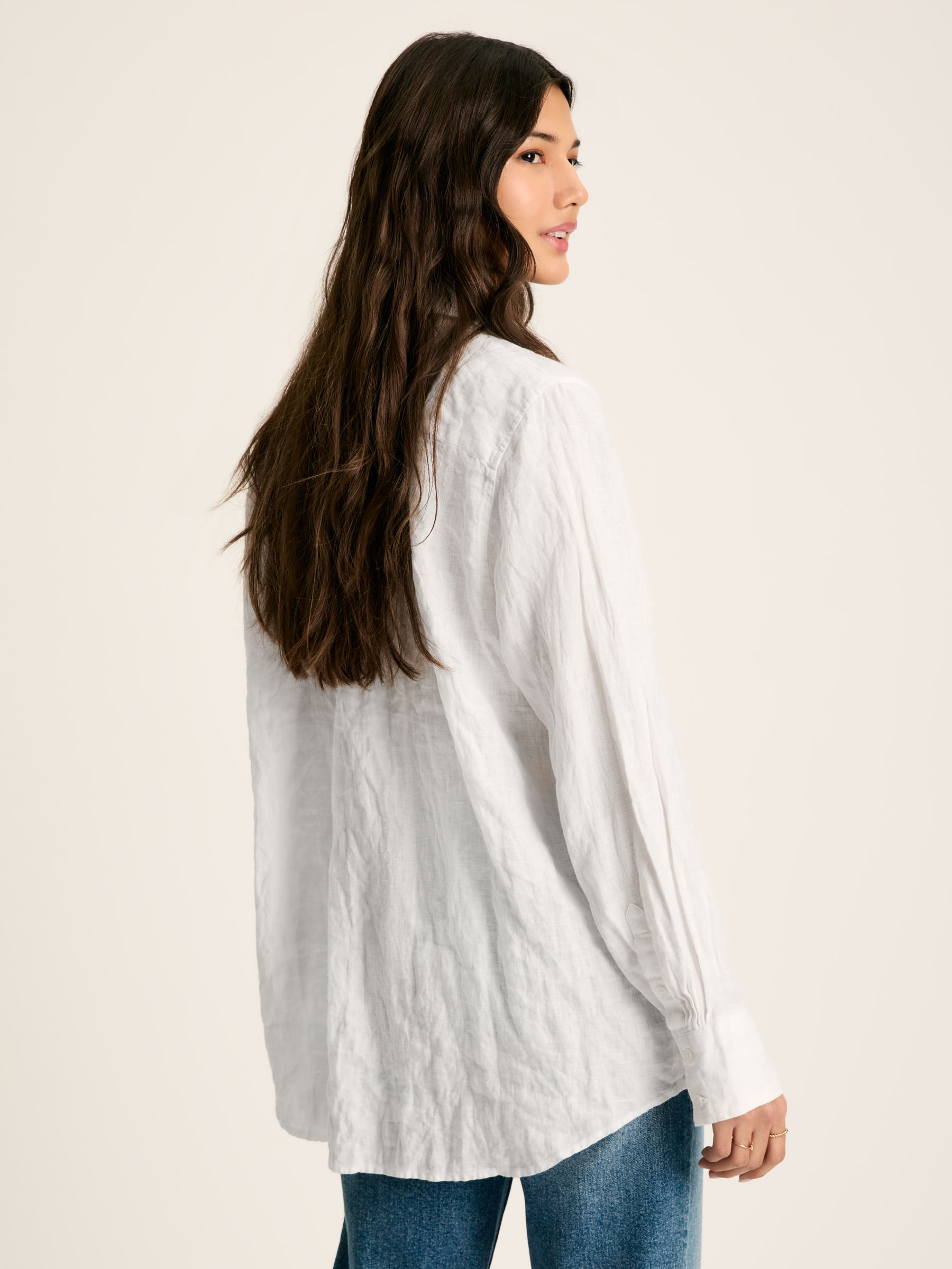 Selene White 100% Linen Shirt - Image 2 of 8