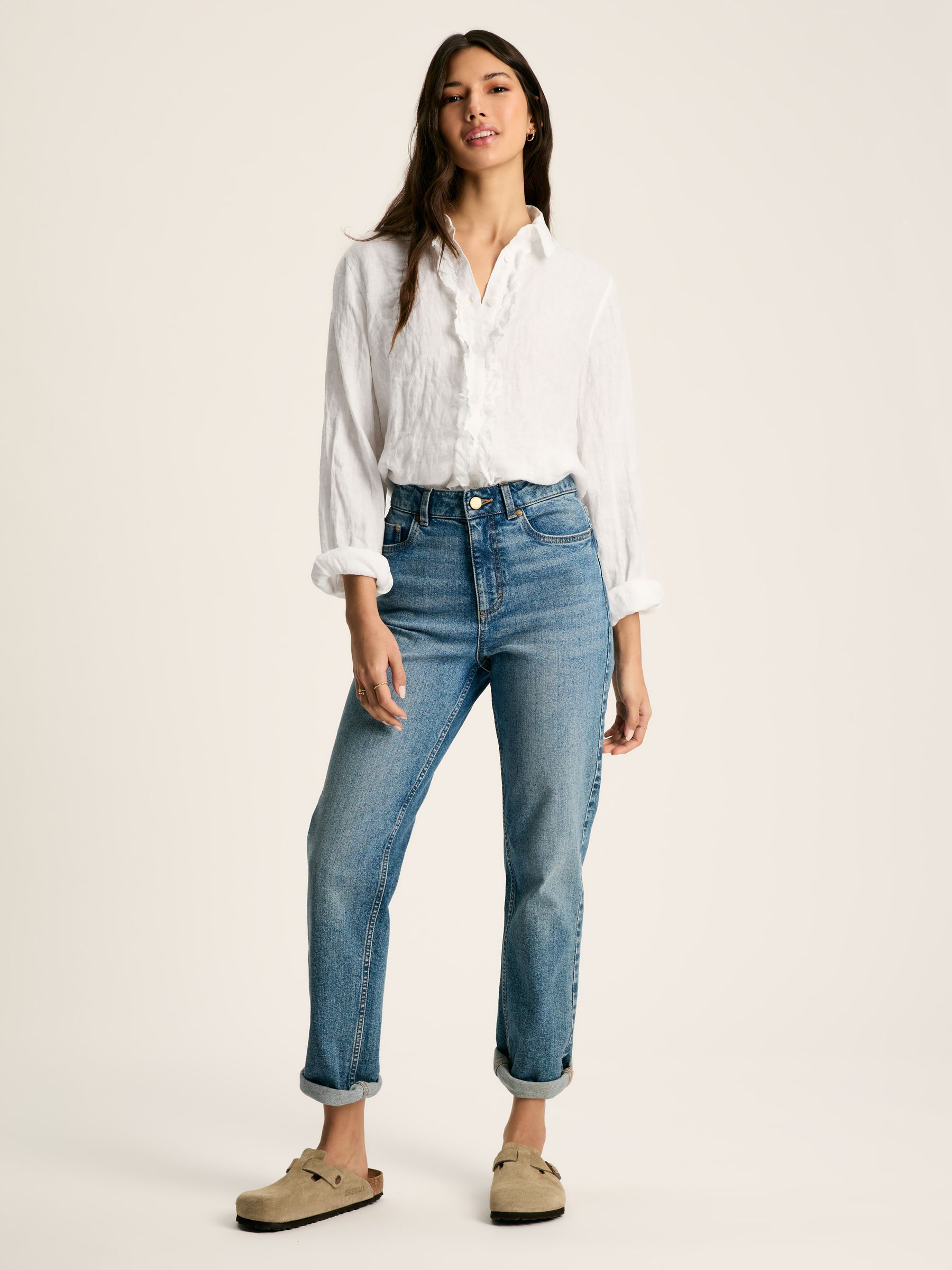 Selene White 100% Linen Shirt - Image 3 of 8