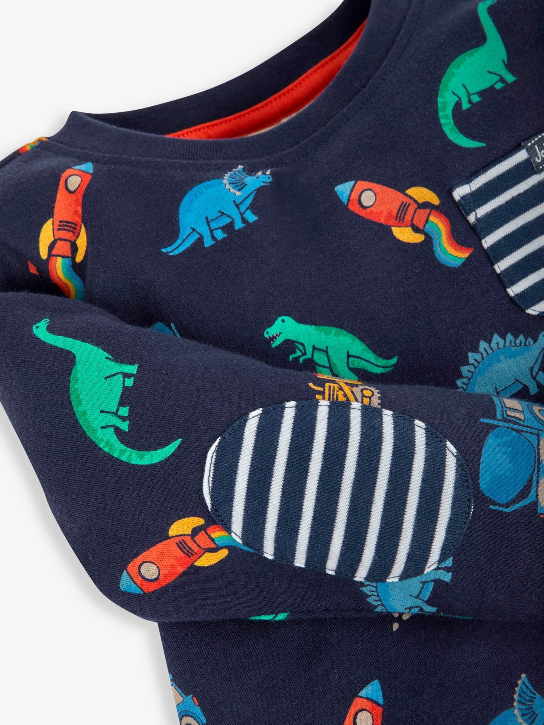 Navy Dino Construction Print Pocket Top - Image 3 of 4