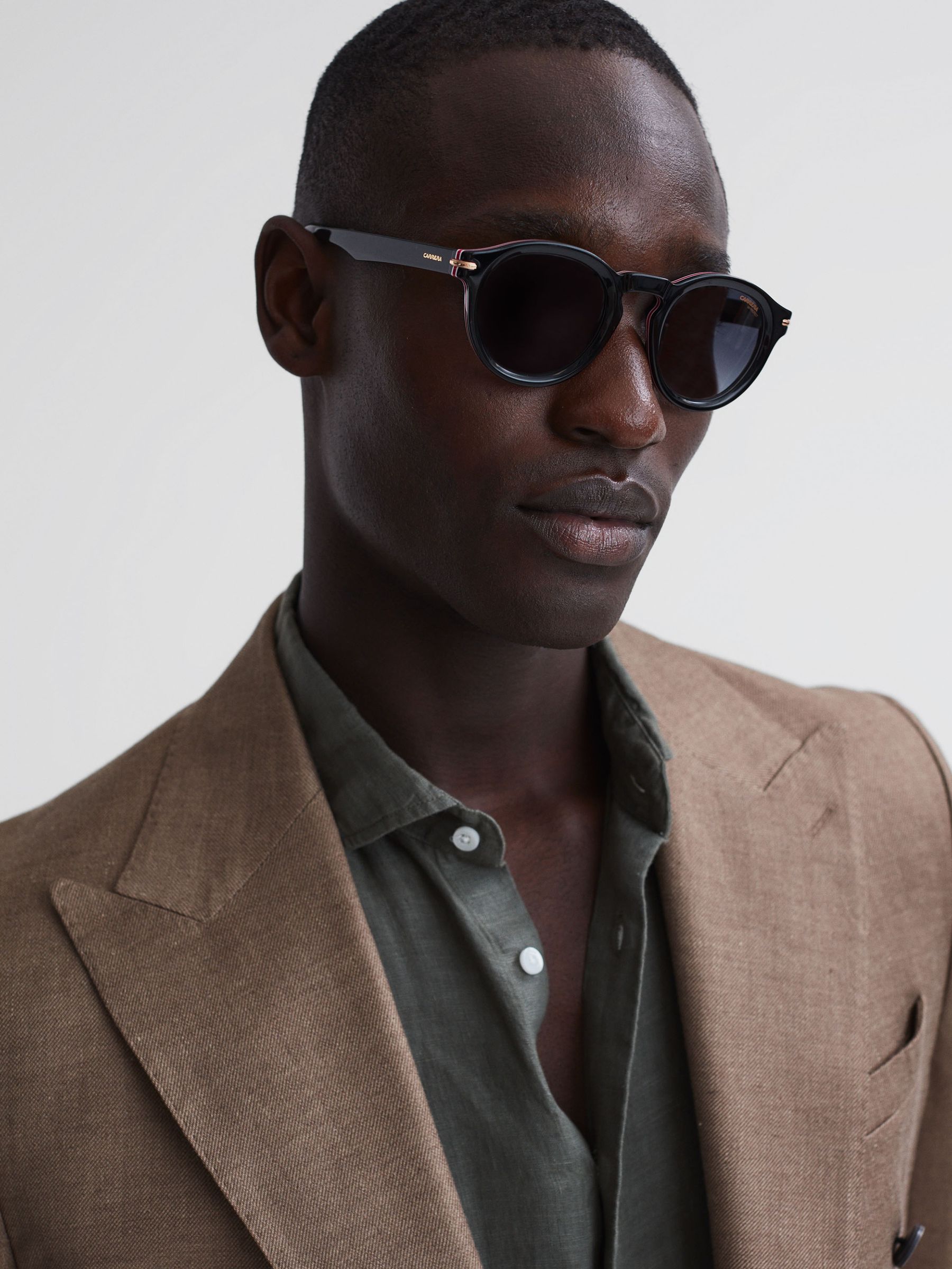 Carrera Eyewear Round Tortoiseshell Sunglasses in Black - Image 2 of 5