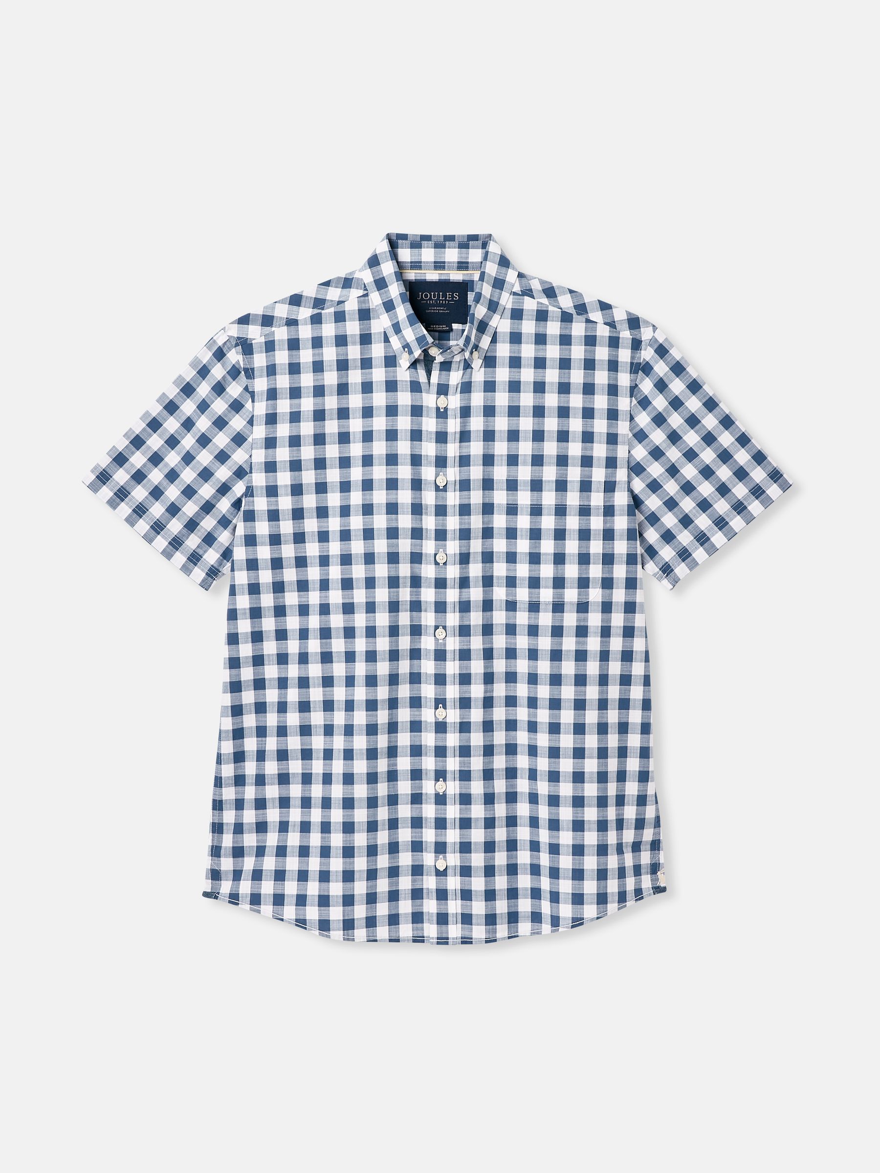 Wilson Blue Gingham Classic Fit Short Sleeve Shirt - Image 10 of 10