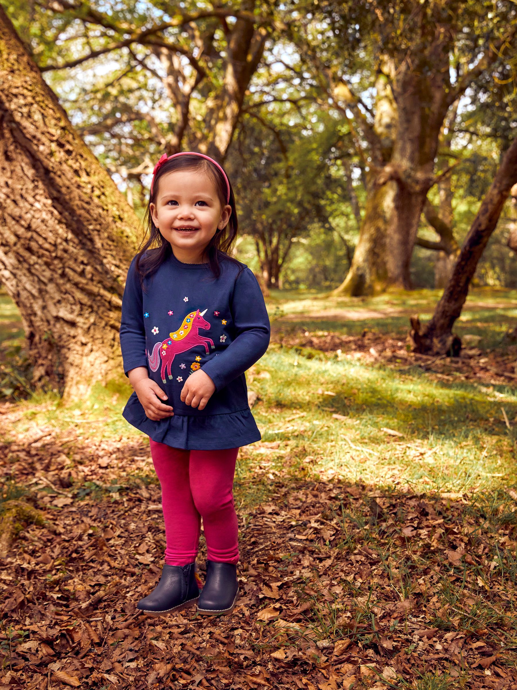 Navy Girls' Unicorn Appliqué Tunic - Image 1 of 4