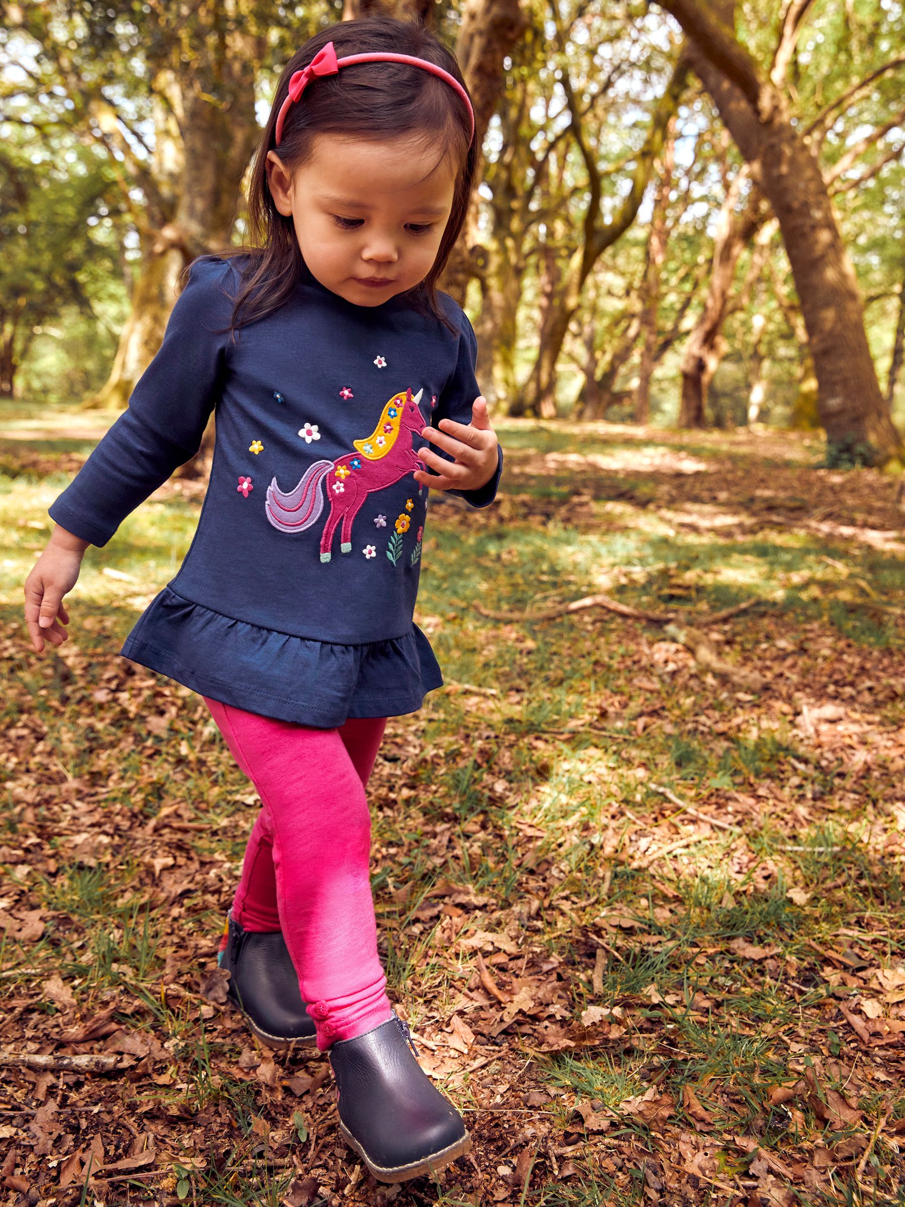 Navy Girls' Unicorn Appliqué Tunic - Image 3 of 4