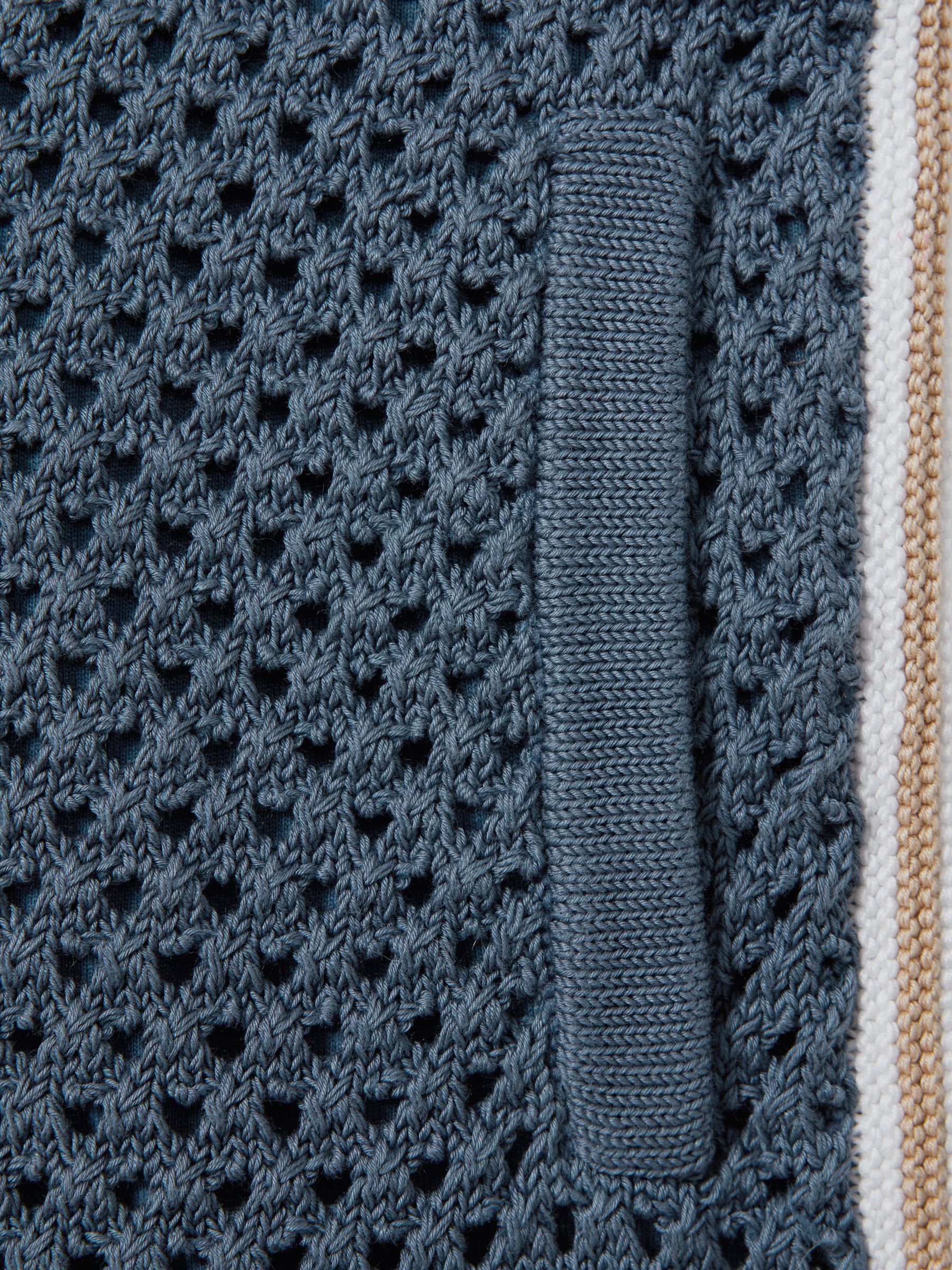 9-13 yrs Crochet Contrast Trim Elasticated Shorts in Airforce Blue - Image 5 of 5