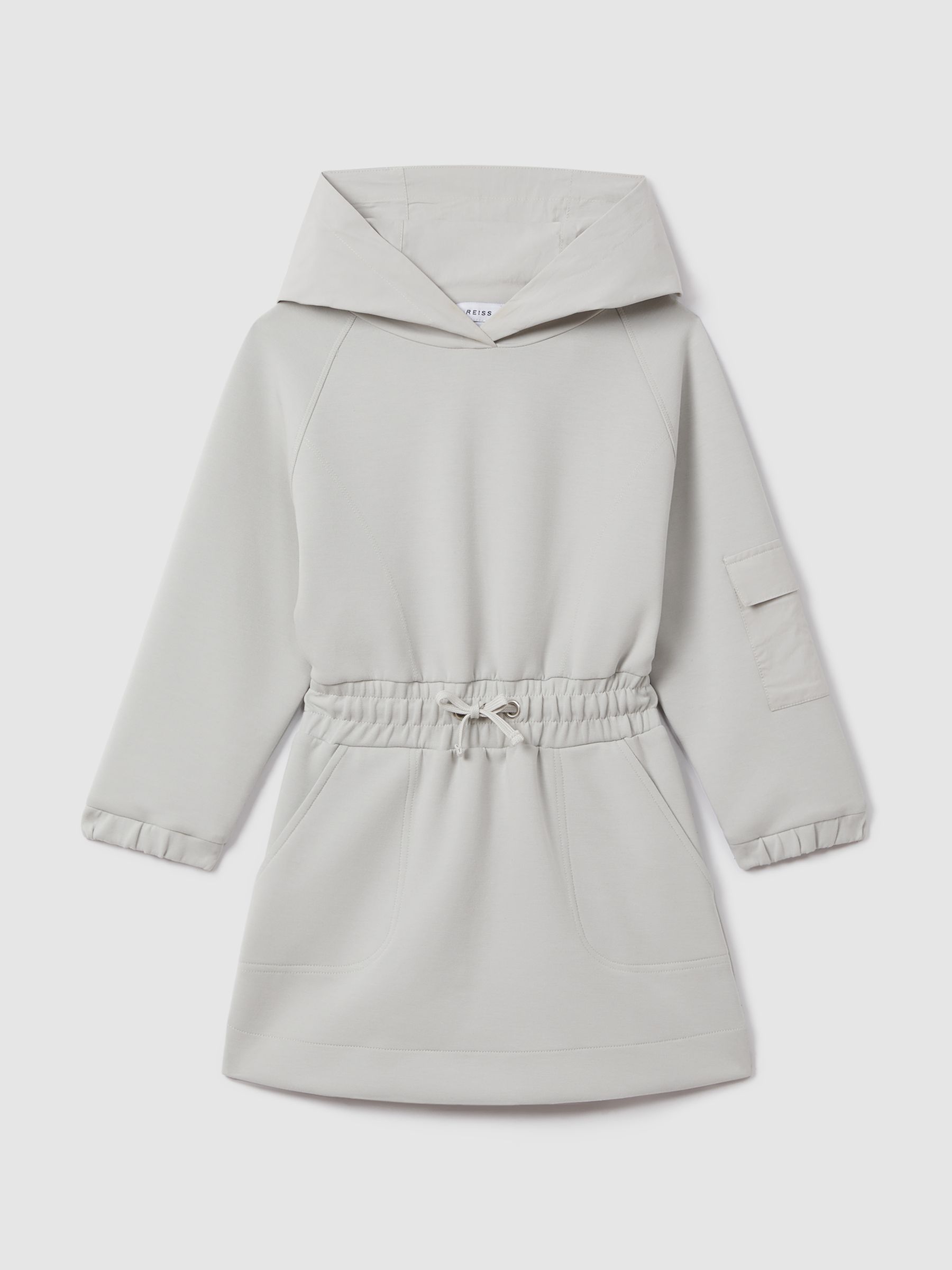 9-13 yrs Hybrid Jersey Hooded Dress in Grey - Image 2 of 4