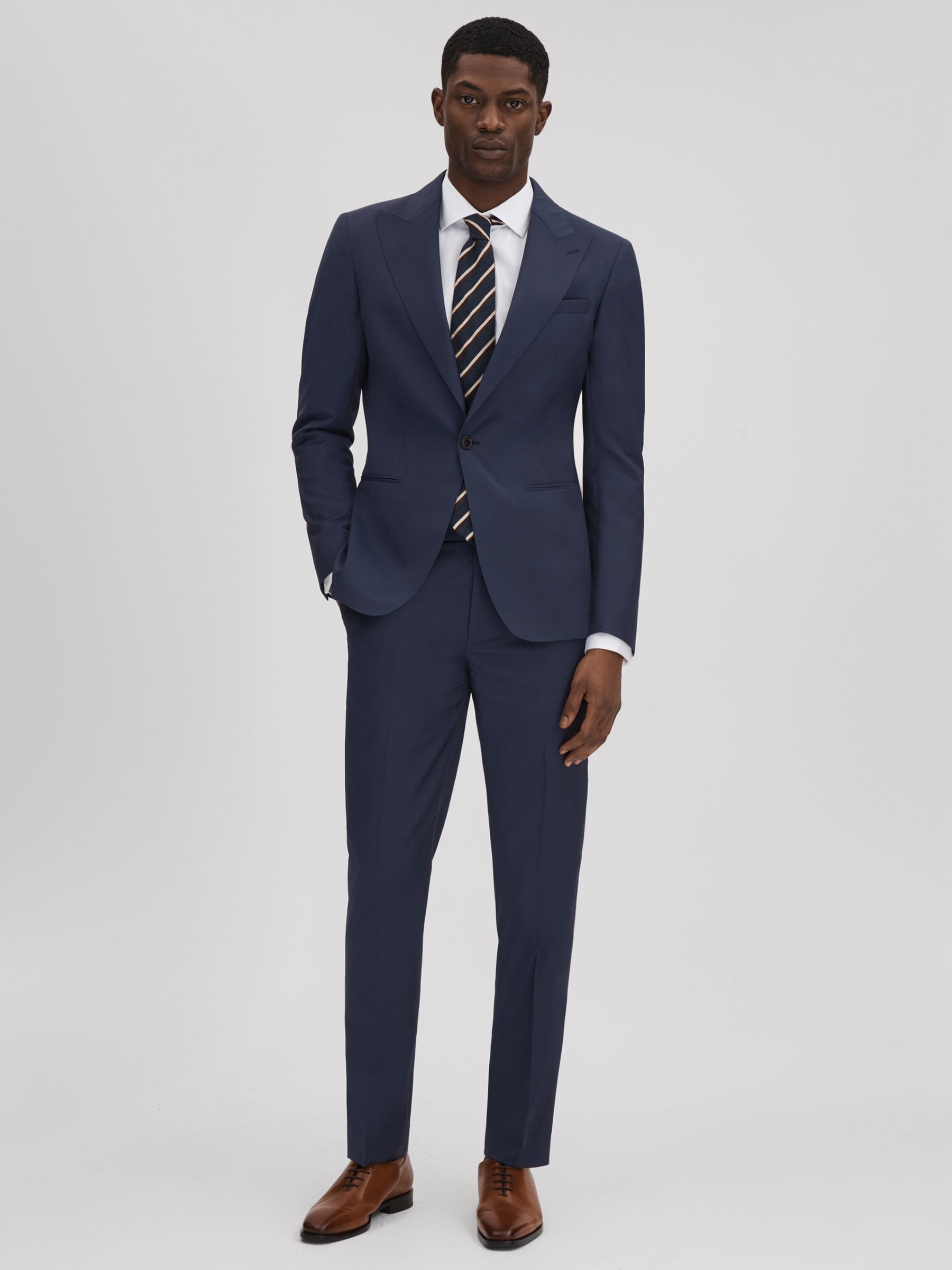 Destiny Navy Wool Single Breasted Regular Fit Blazer - Image 3 of 7