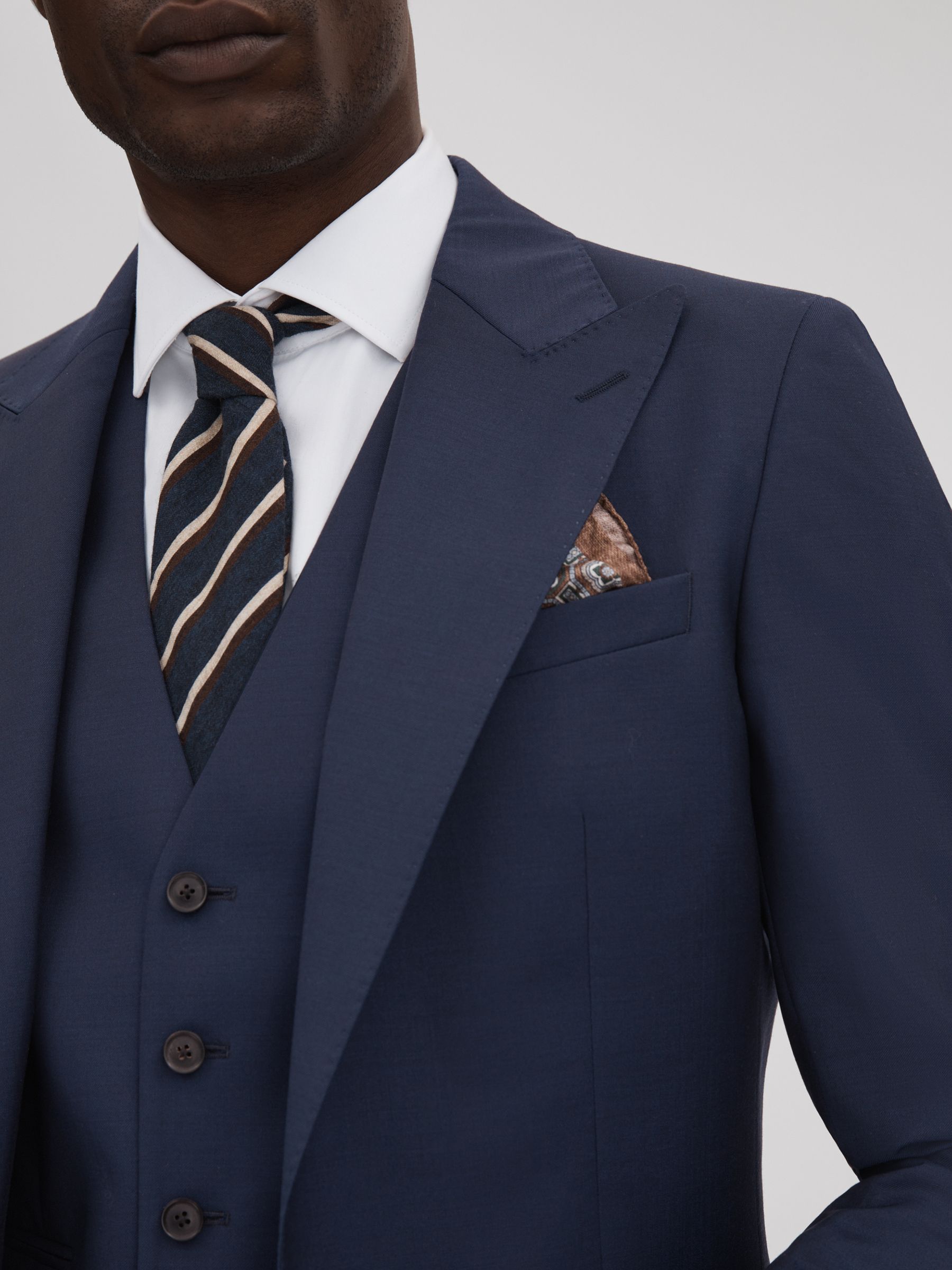 Destiny Navy Wool Single Breasted Regular Fit Blazer - Image 4 of 7