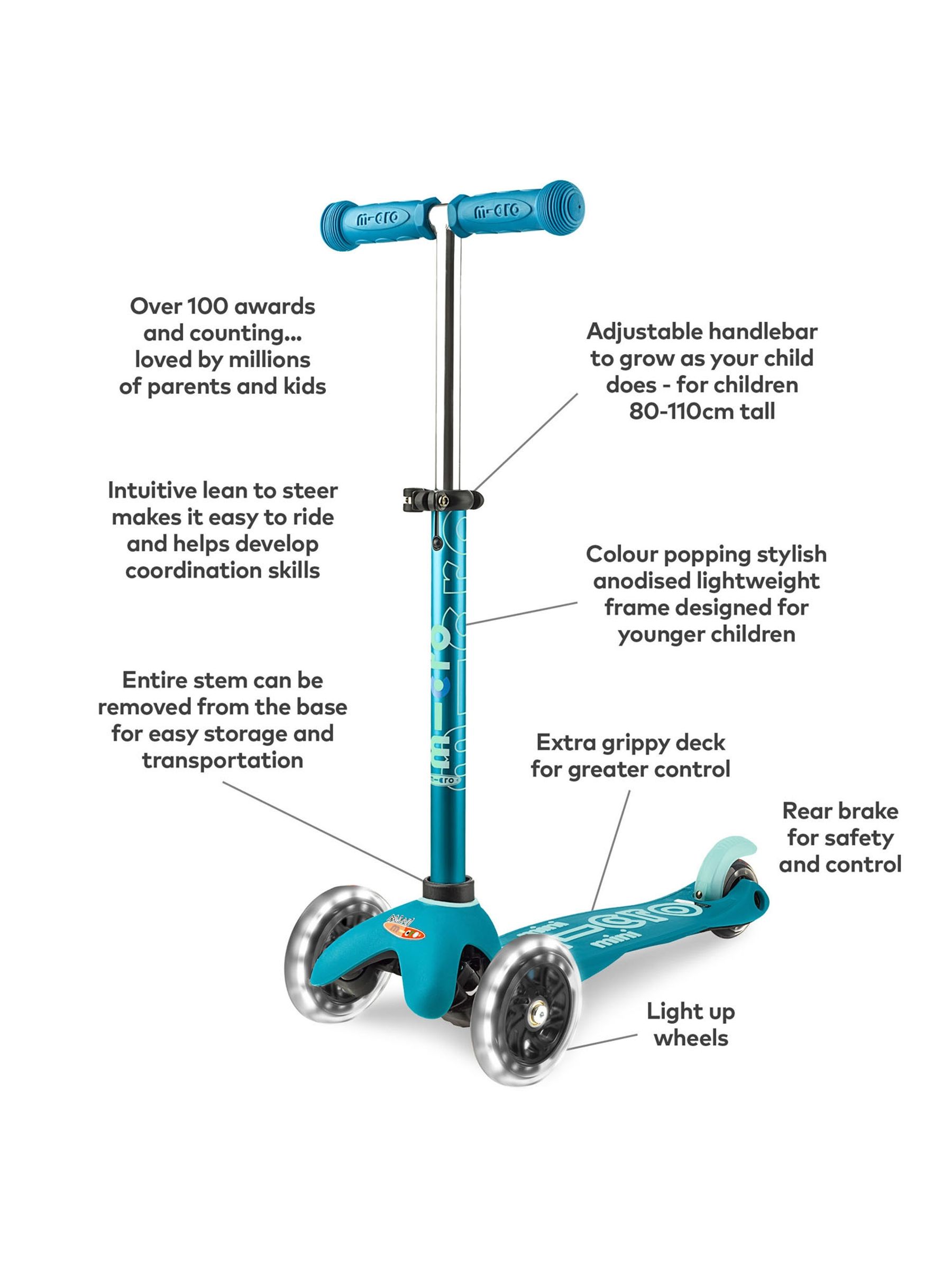 Aqua Mini Micro Deluxe LED Scooter - Image 8 of 9