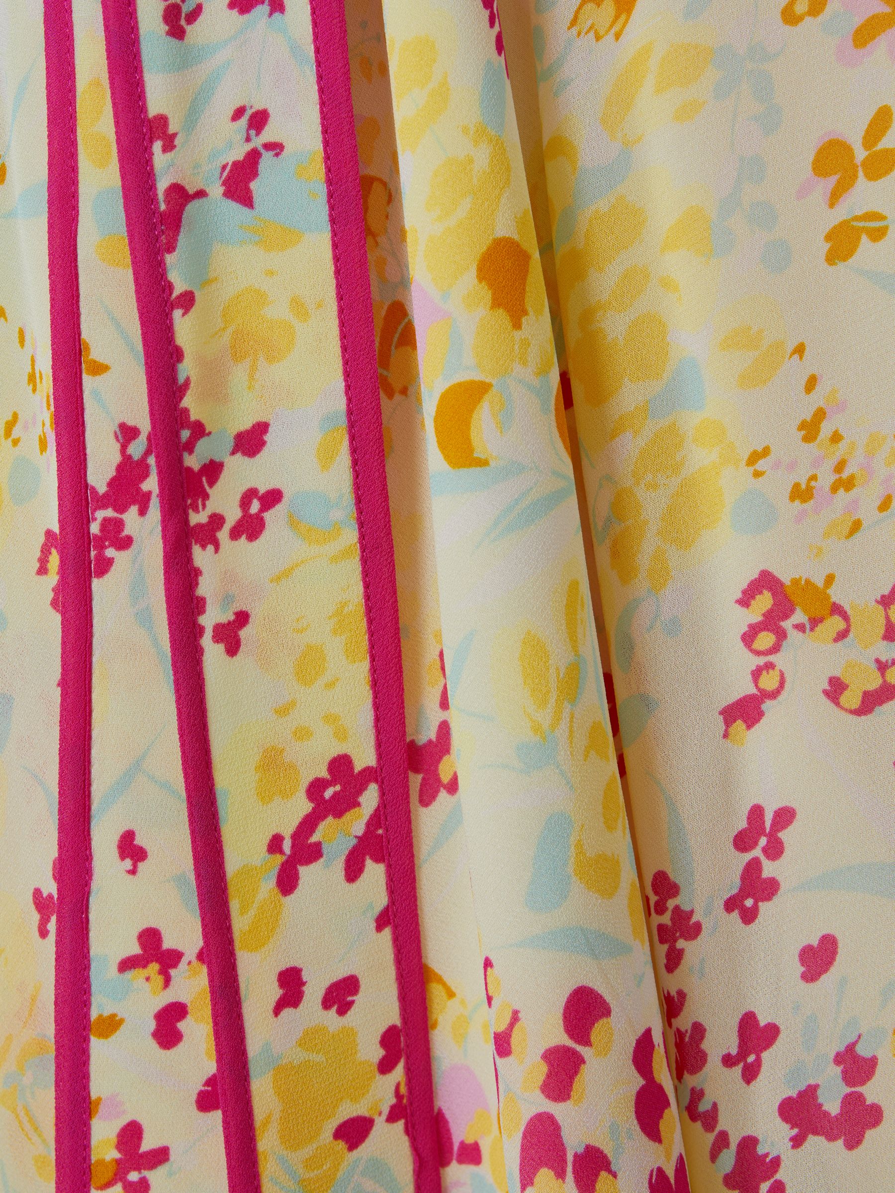 Floral Print Tie Waist Mini Skirt in Pink/Yellow - Image 5 of 5