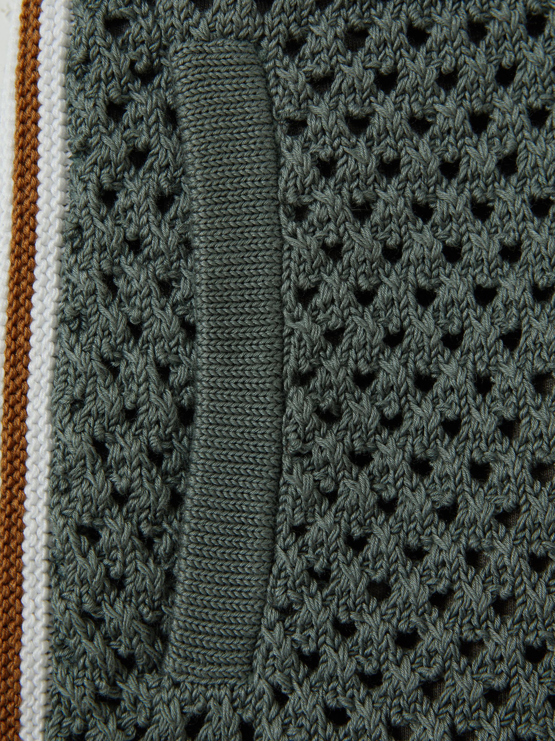 3-9 yrs Crochet Contrast Trim Elasticated Shorts in Dark Sage Green - Image 5 of 5