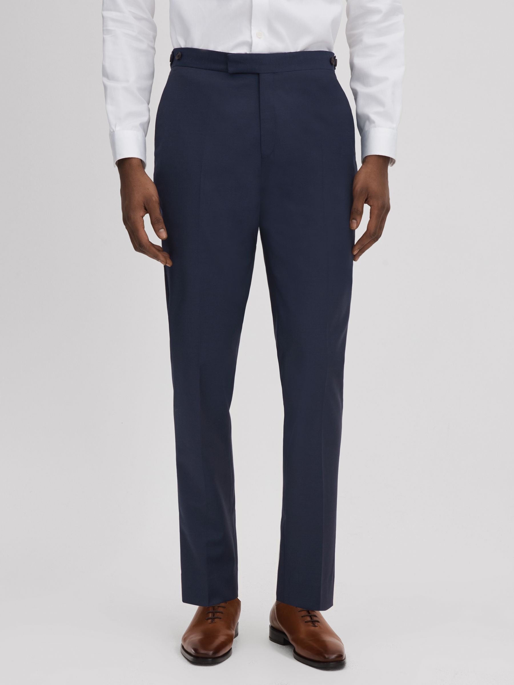 Destiny Navy Wool Side Adjuster Regular Fit Trousers - Image 1 of 5