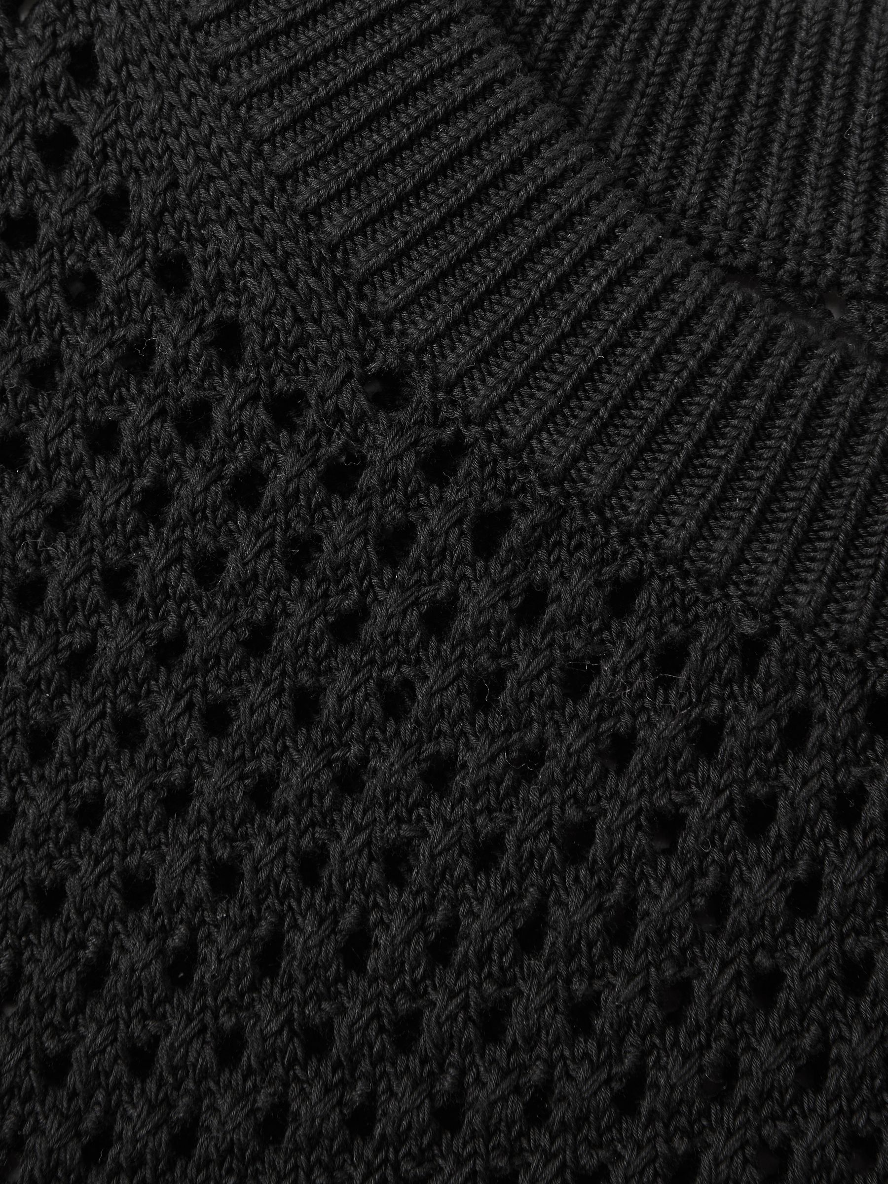 Cotton Blend Crochet Vest in Black - Image 4 of 4