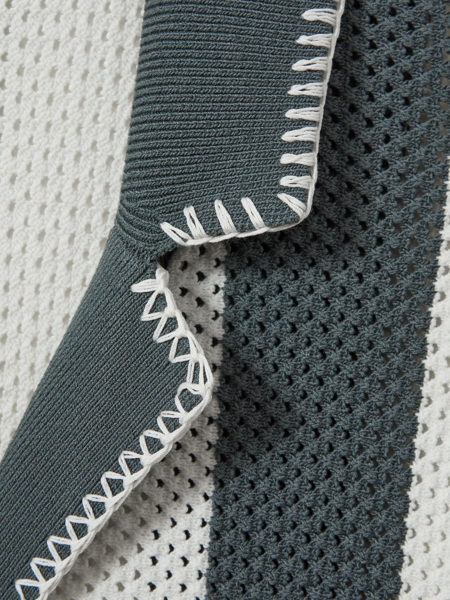 Knitted Cuban Collar Shirt in Argento/Optic White - Image 6 of 6