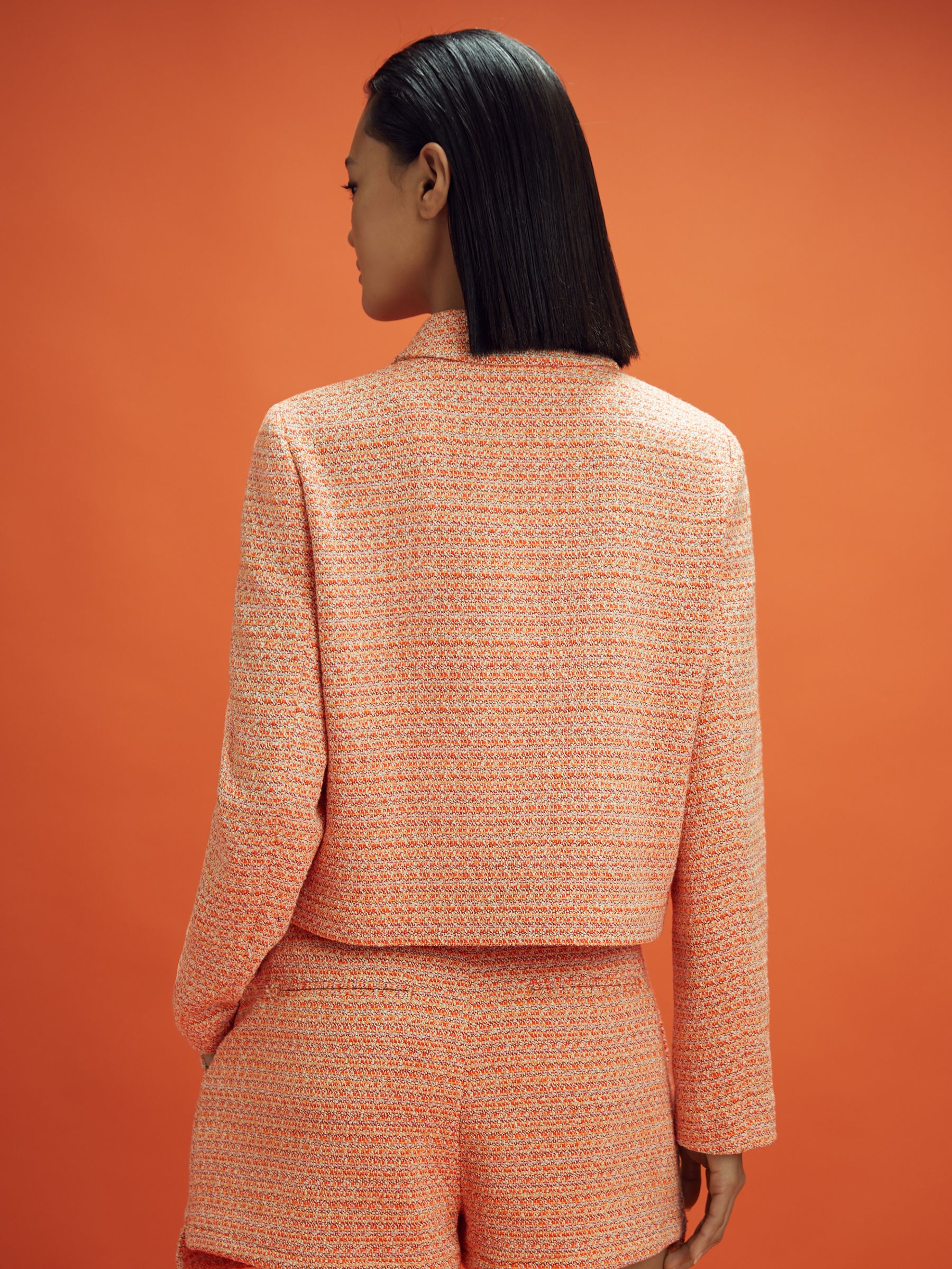 McLaren F1 Boucle Cropped Jacket in Papaya - Image 5 of 8