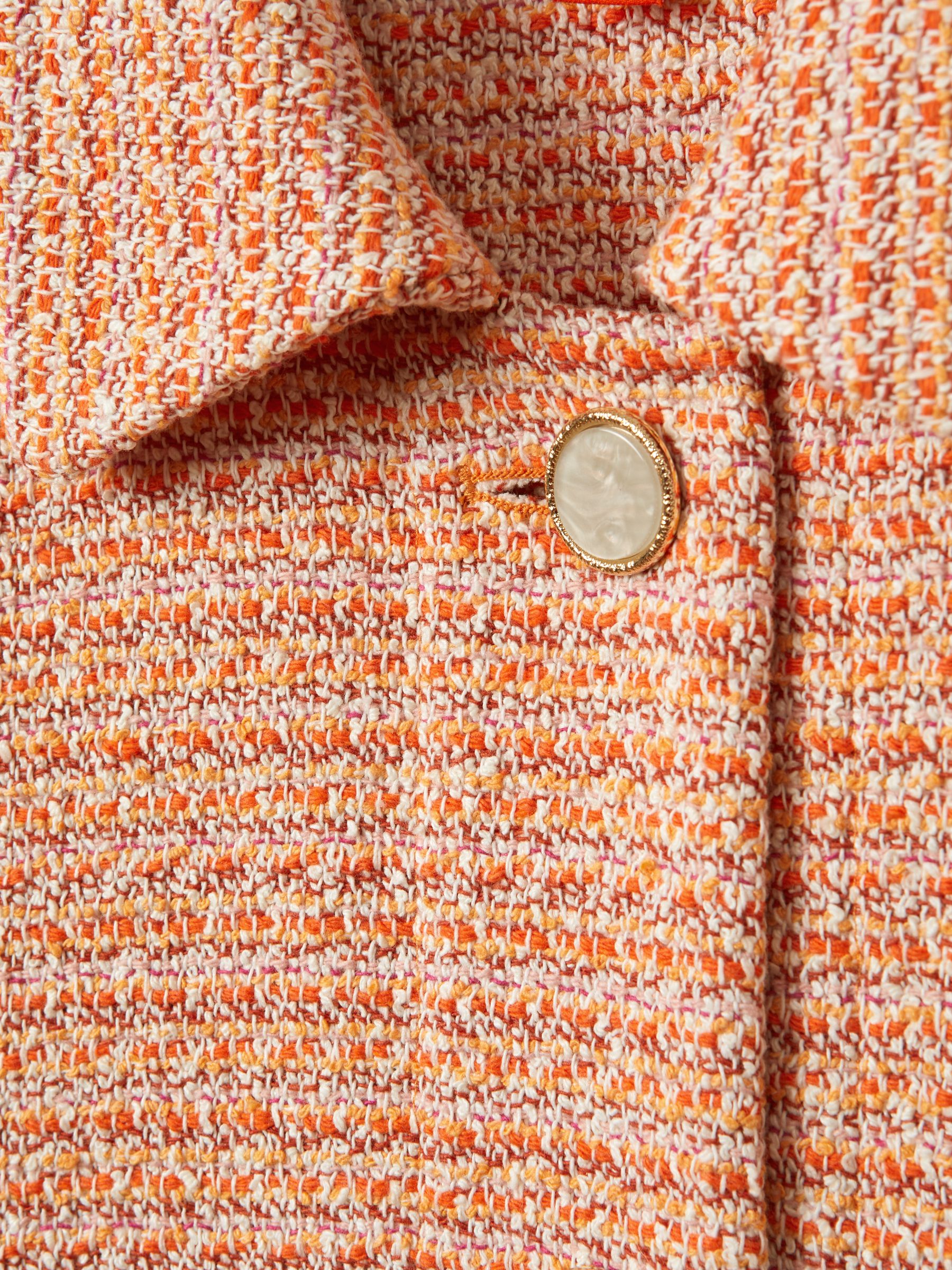 McLaren F1 Boucle Cropped Jacket in Papaya - Image 8 of 8