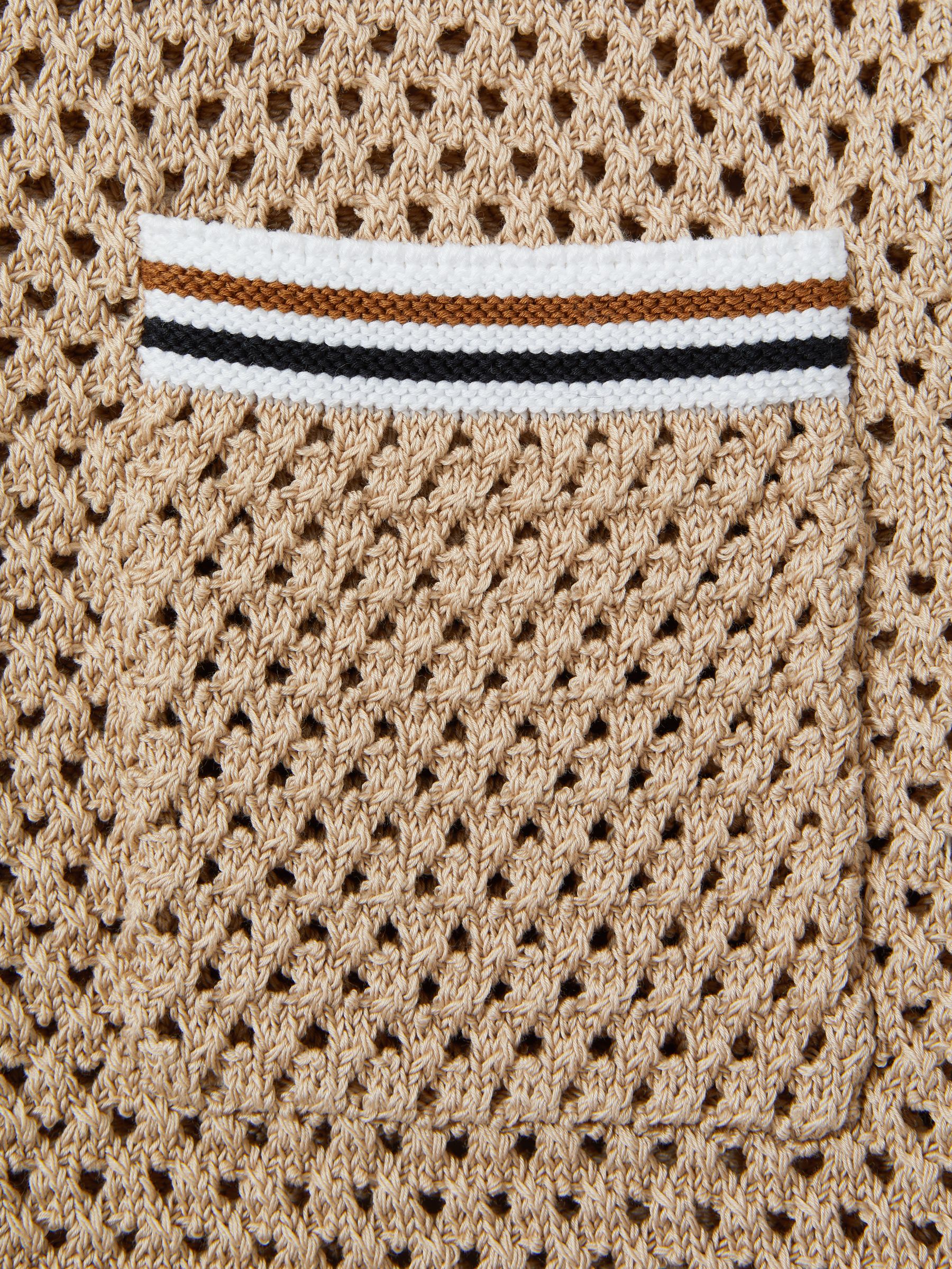 9-13 yrs Crochet Contrast Trim Shirt in Soft Taupe - Image 4 of 5