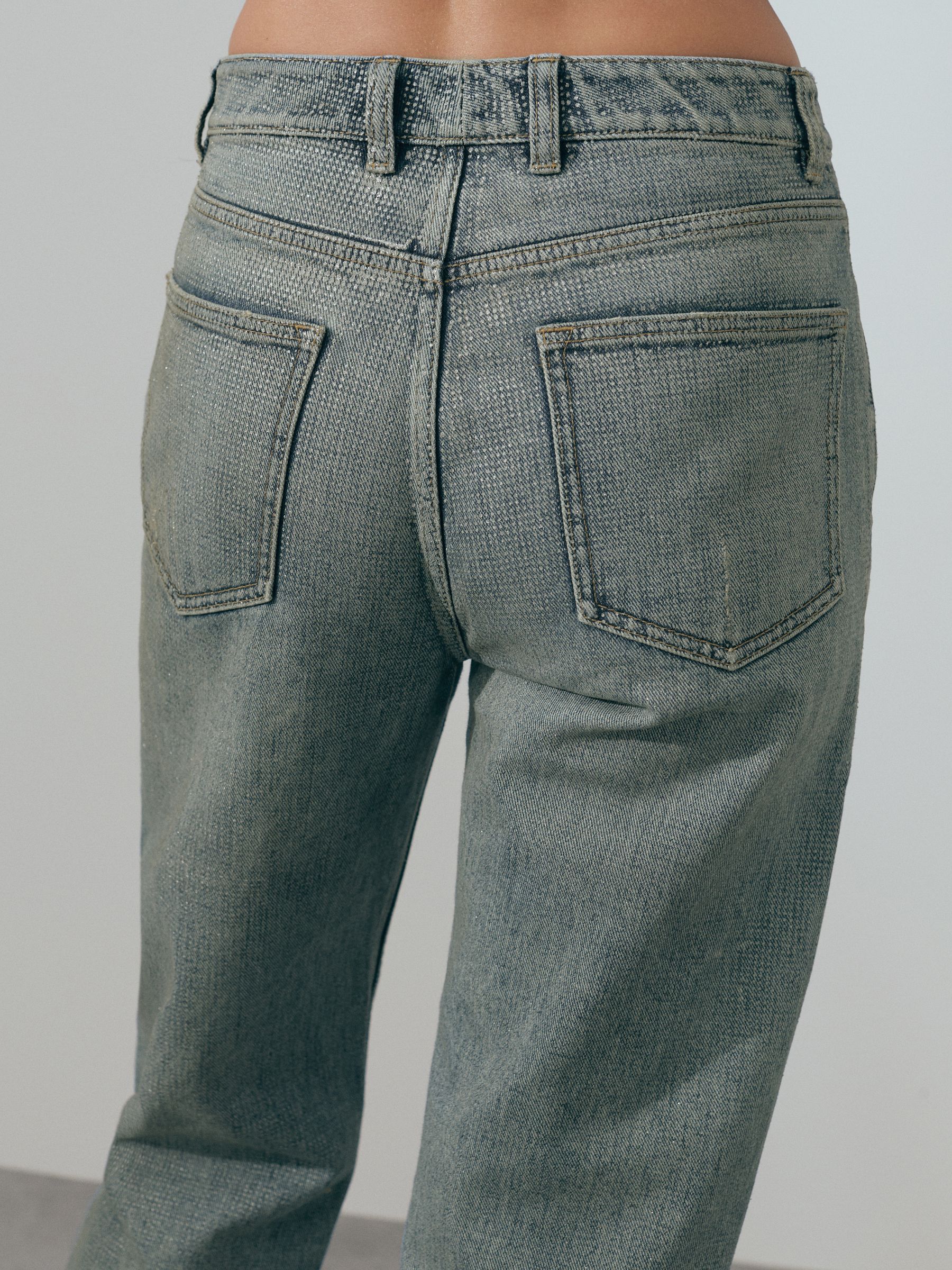Atelier Embellished Wide Leg Jeans in Blue - Image 3 of 6