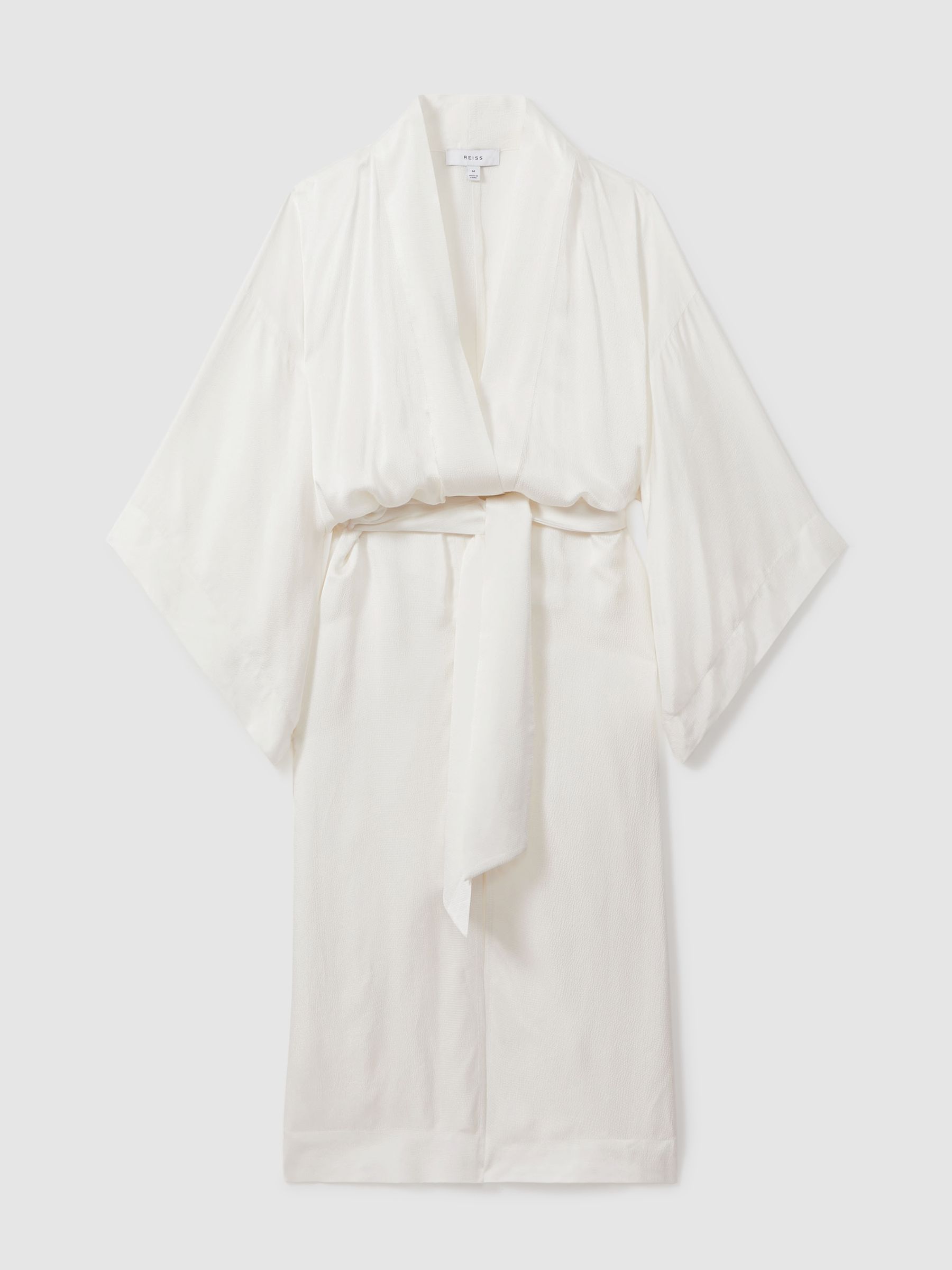 Textured Belted Kimono in Ivory - Image 2 of 6