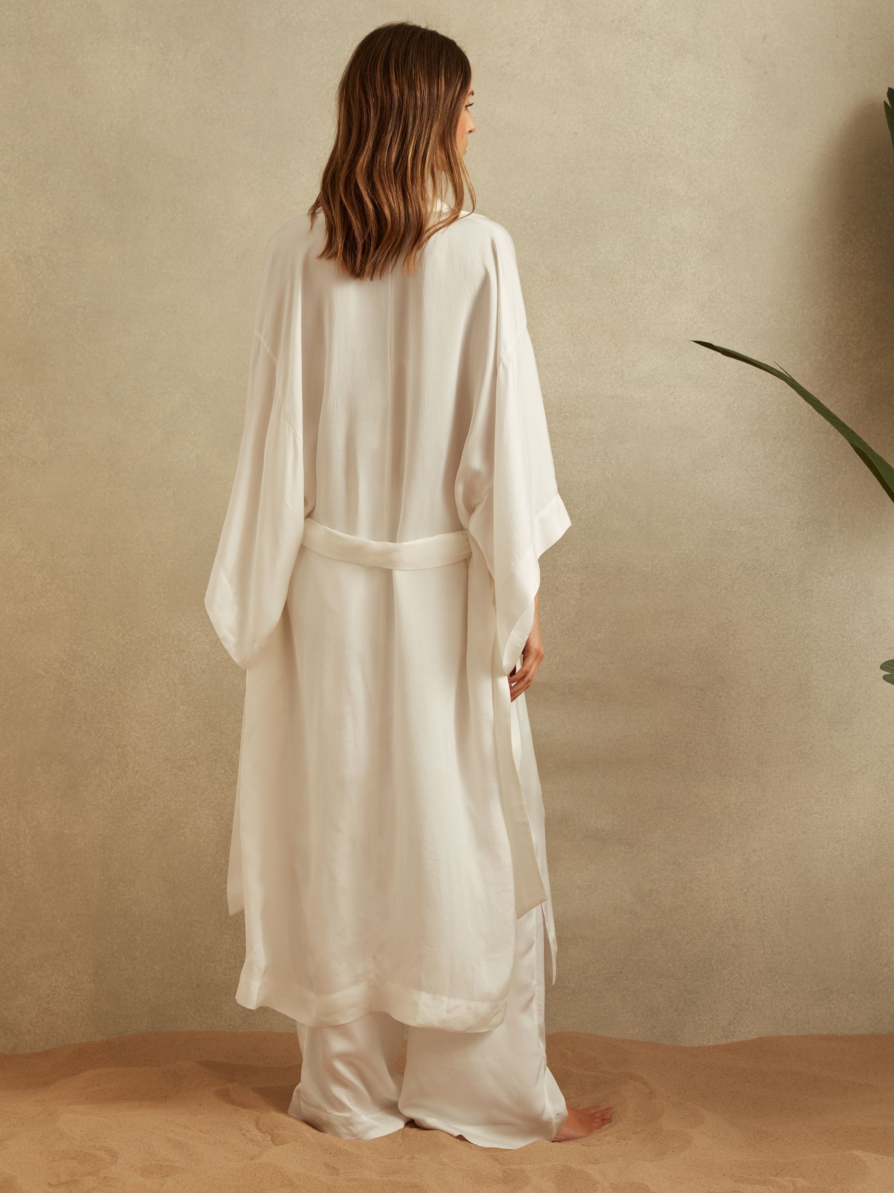 Textured Belted Kimono in Ivory - Image 5 of 6