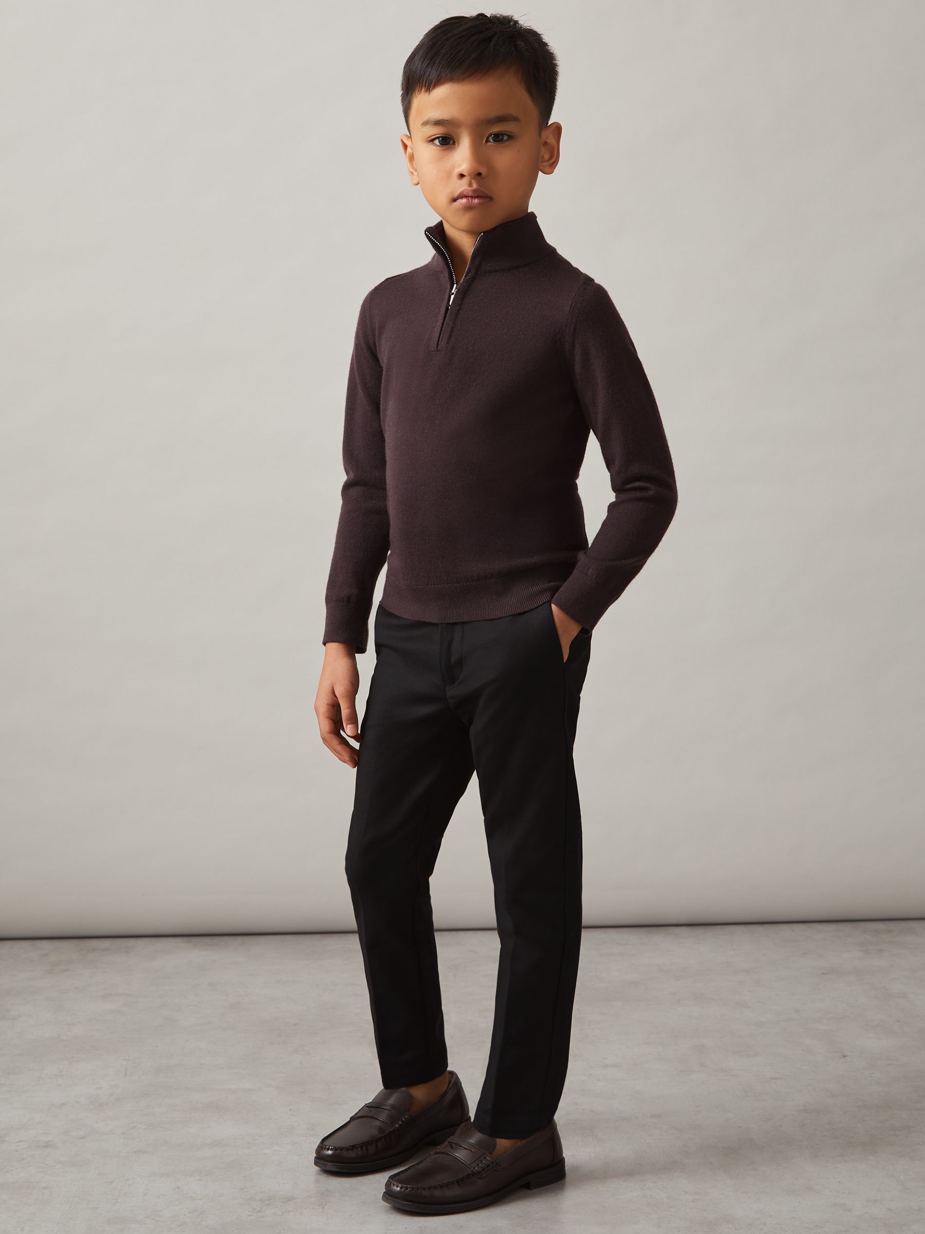 9-13 yrs Slim Fit Tapered Chinos in Black - Image 1 of 5