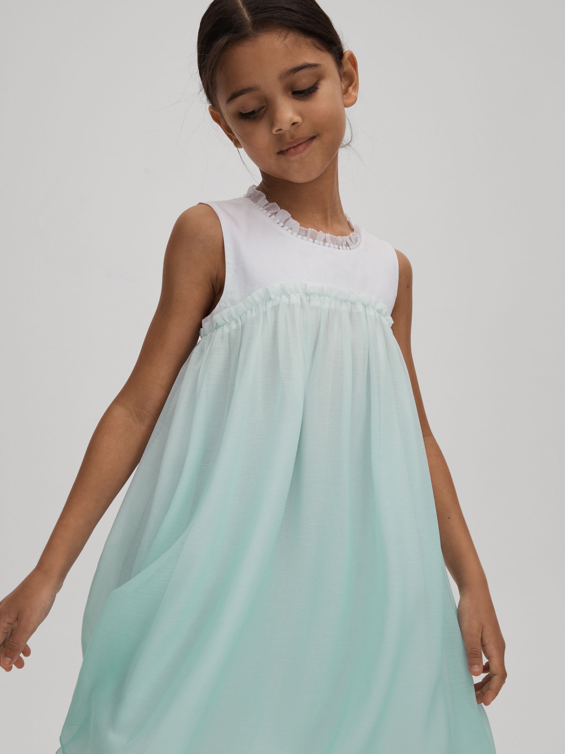 4-9 yrs Ombre Tulle Dress in Blue - Image 3 of 4