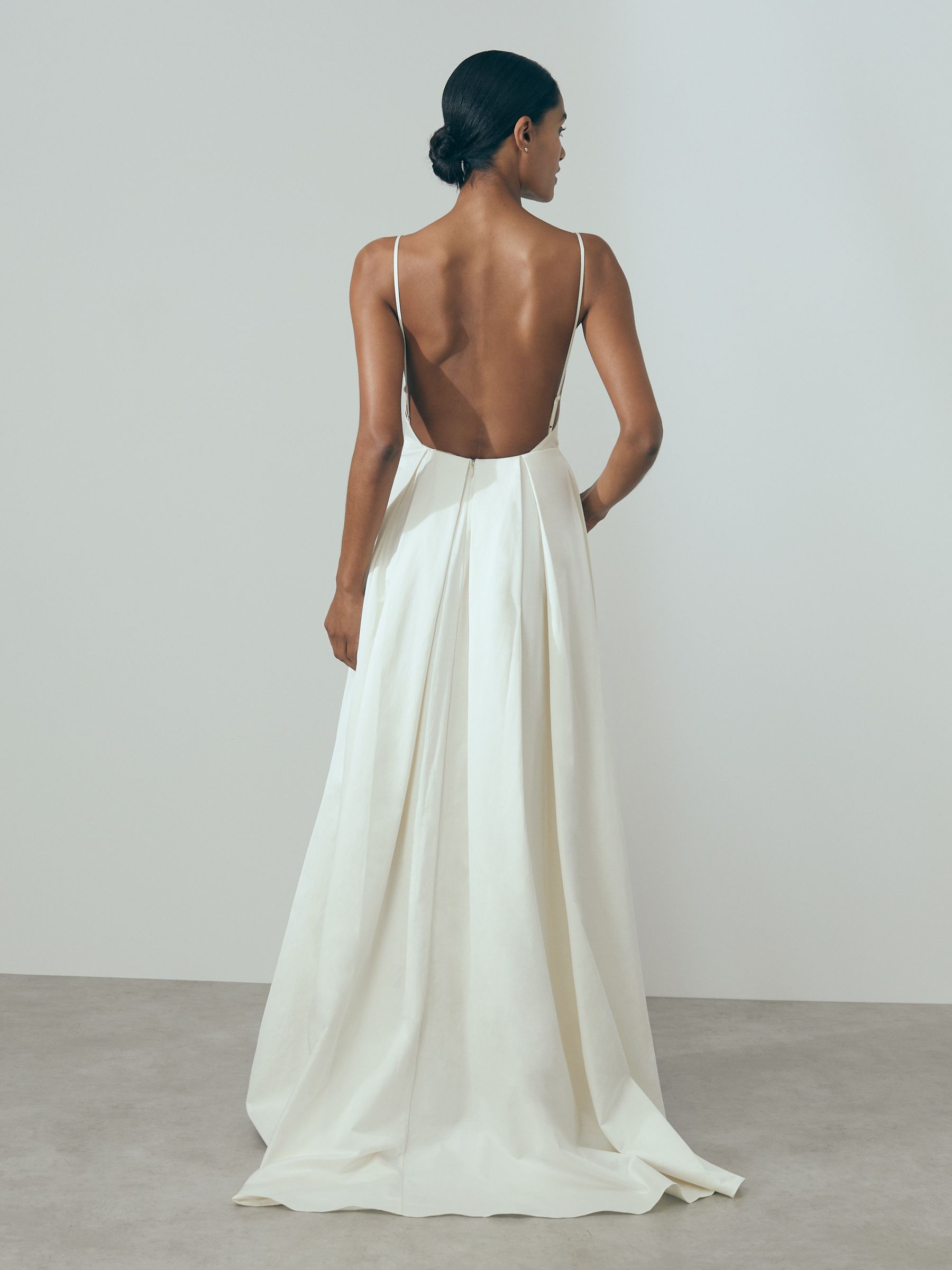 bridal maxi dress White Sheer Lace Flared Dune XS 20 Colors ASOS DESIGN Bridal draped strapless