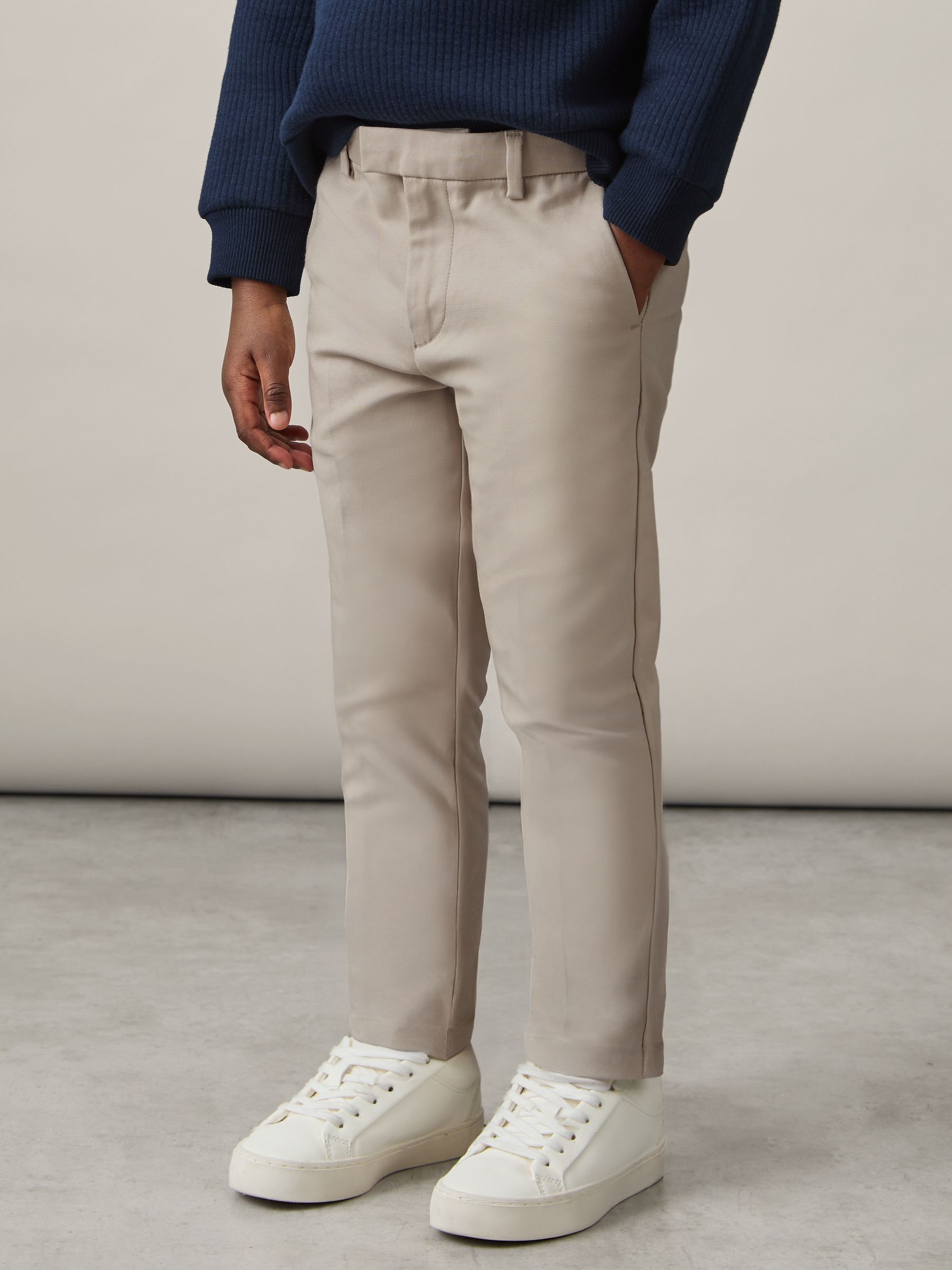 3-9 yrs Slim Fit Tapered Chinos in Stone - Image 1 of 3