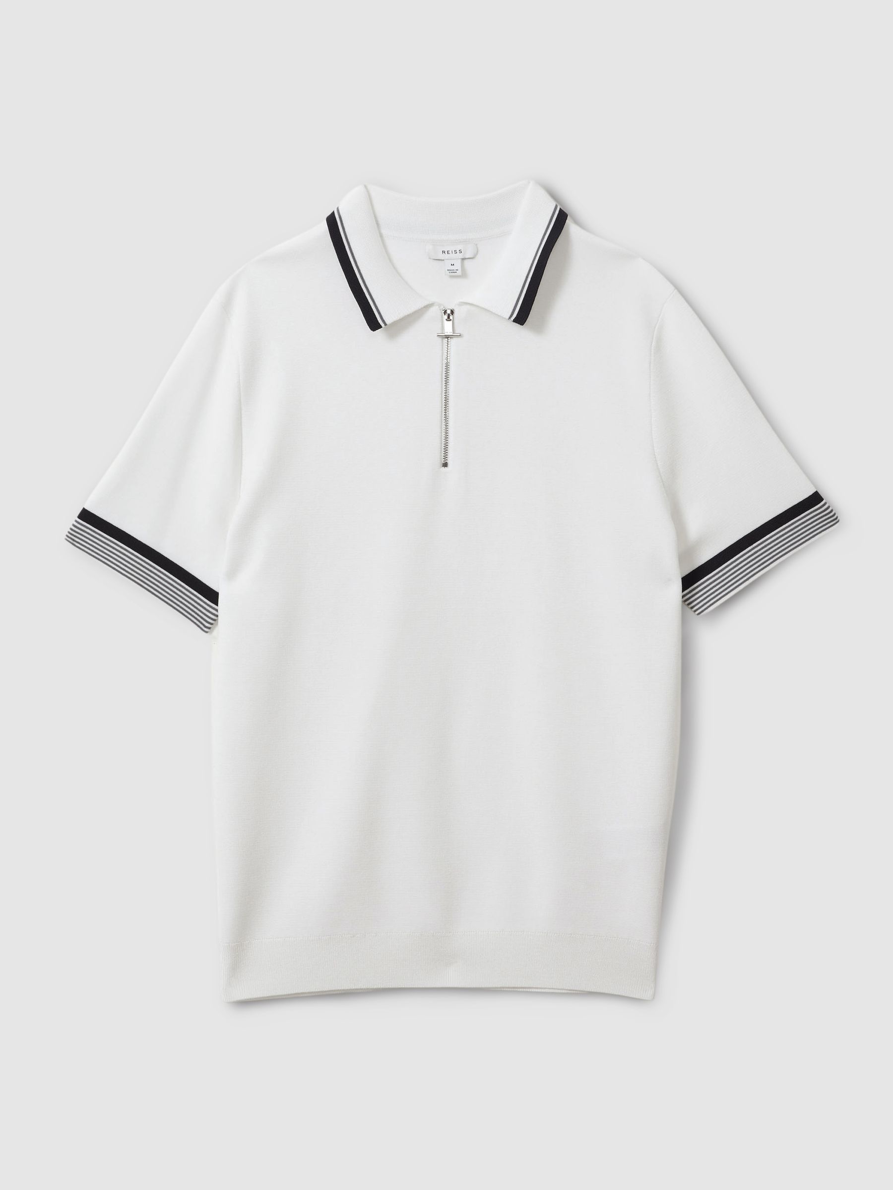 Half-Zip Polo Shirt in Optic White - Image 2 of 6