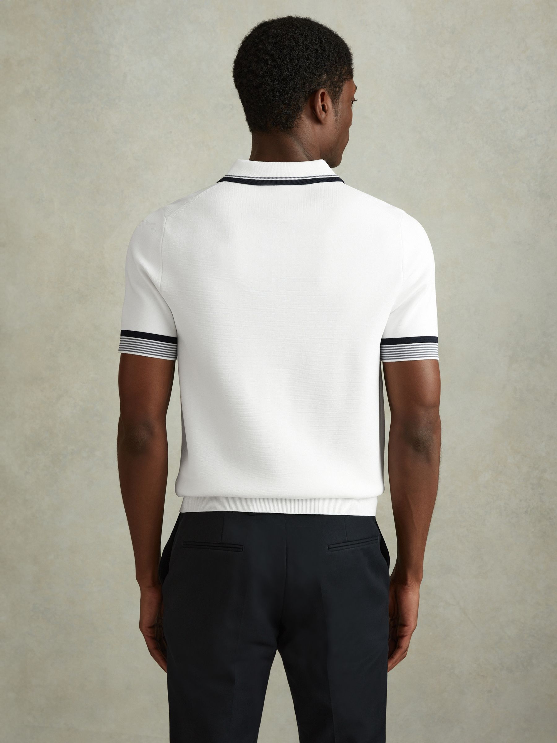 Half-Zip Polo Shirt in Optic White - Image 5 of 6