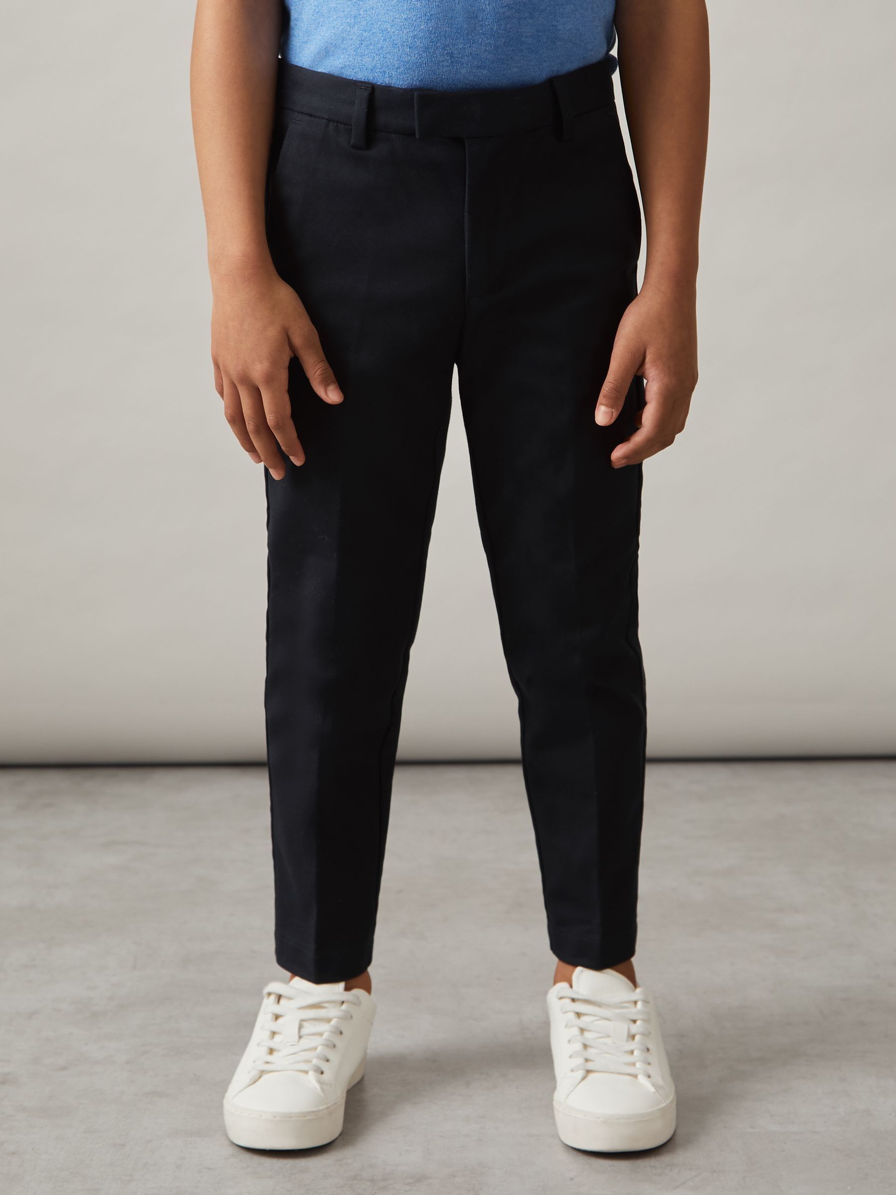 3-9 yrs Slim Fit Tapered Chinos in Navy - Image 1 of 4