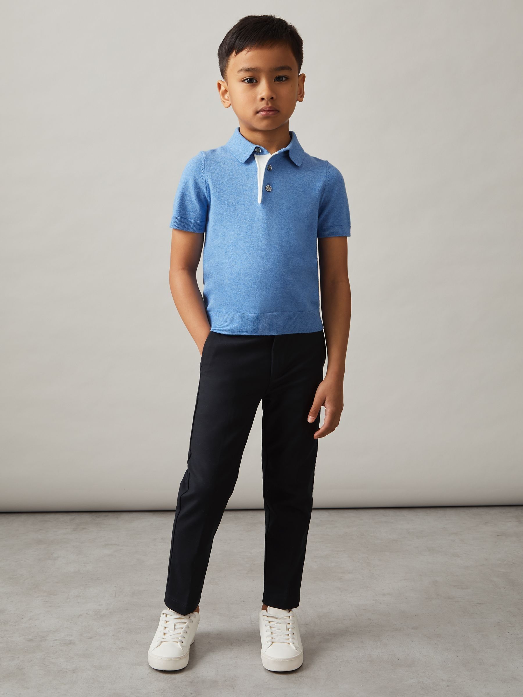 3-9 yrs Slim Fit Tapered Chinos in Navy - Image 3 of 4