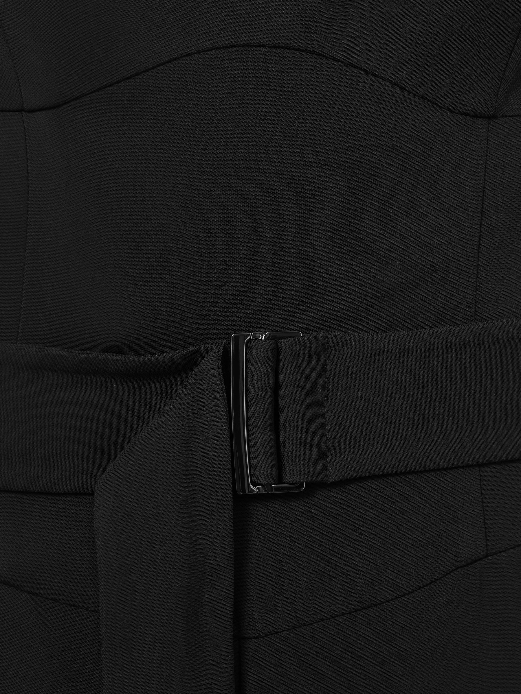 Cross Back Belted Jumpsuit in Black - Image 6 of 6