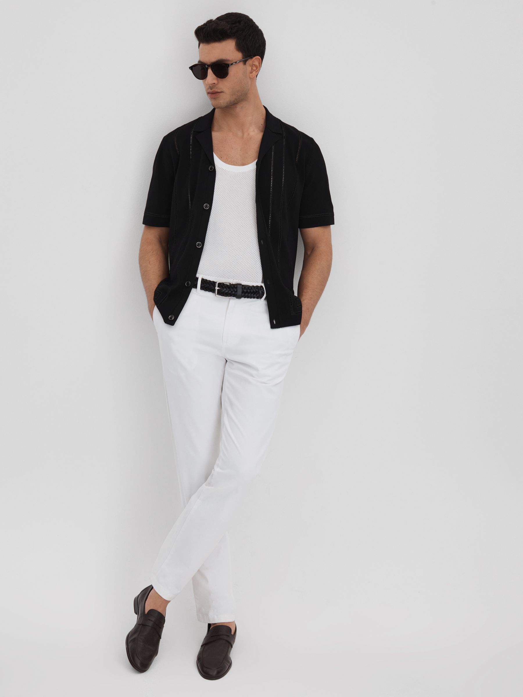 Embroidered Cuban Collar Shirt in Black - Image 3 of 6