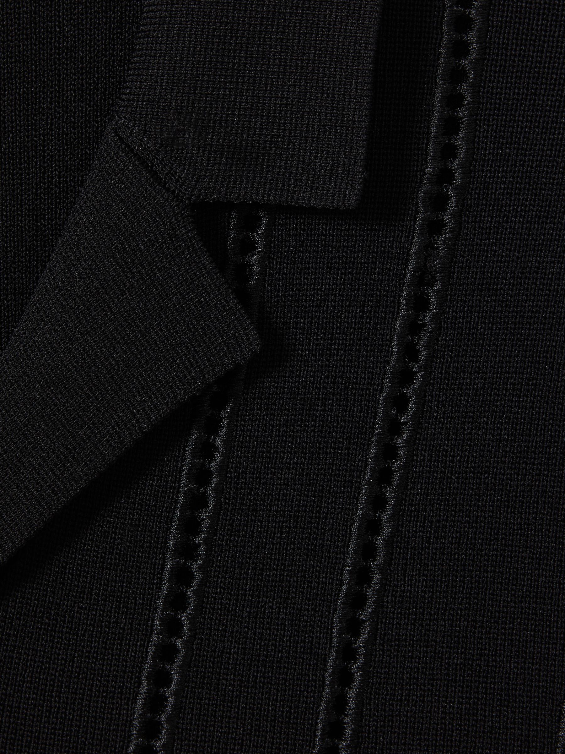 Embroidered Cuban Collar Shirt in Black - Image 6 of 6