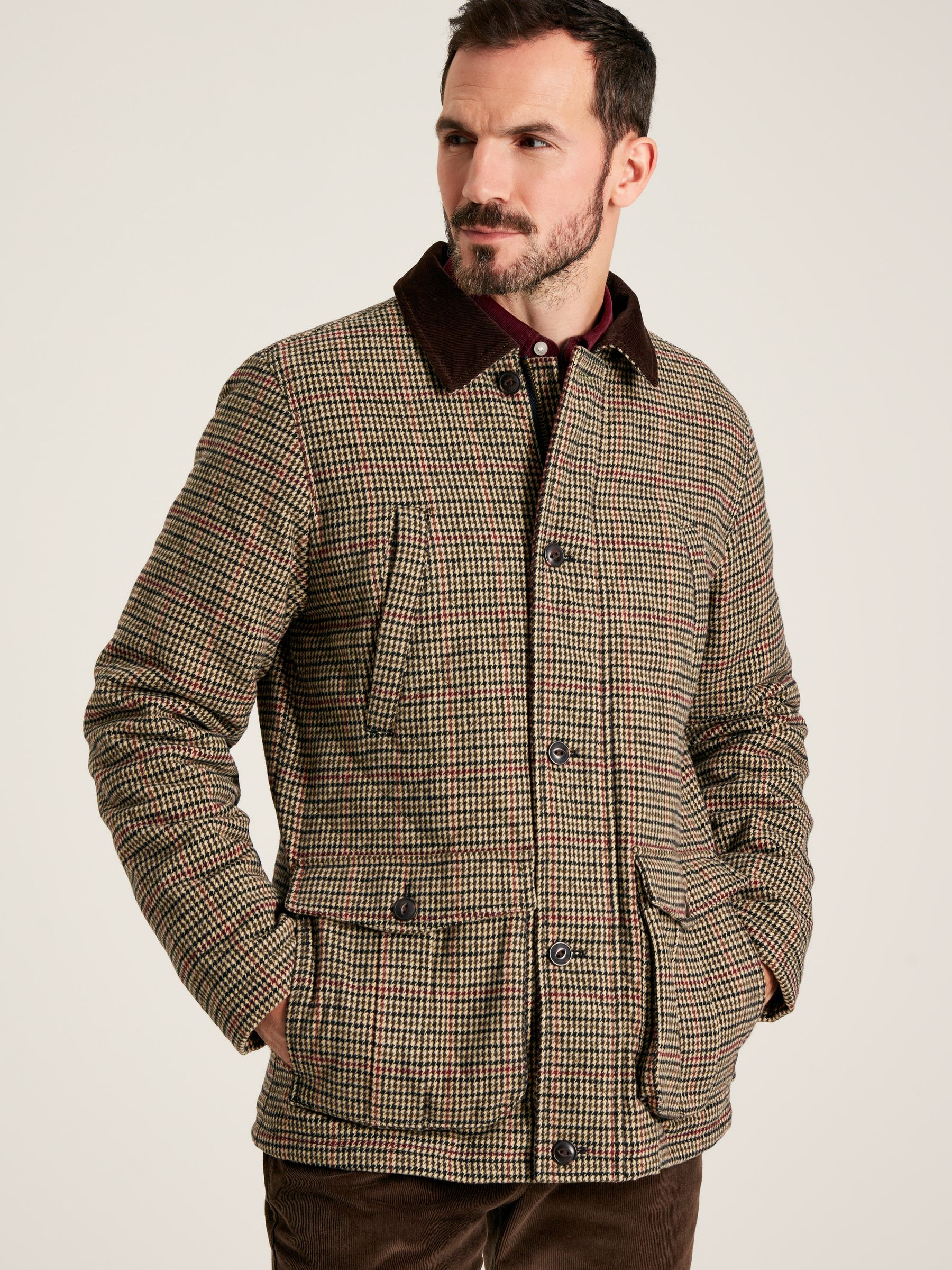 ジャケット・アウター JUHA FANCY TWEED NO-COLLAR JACKET 25AW Marriott Brown Tweed Jacket | Joules
