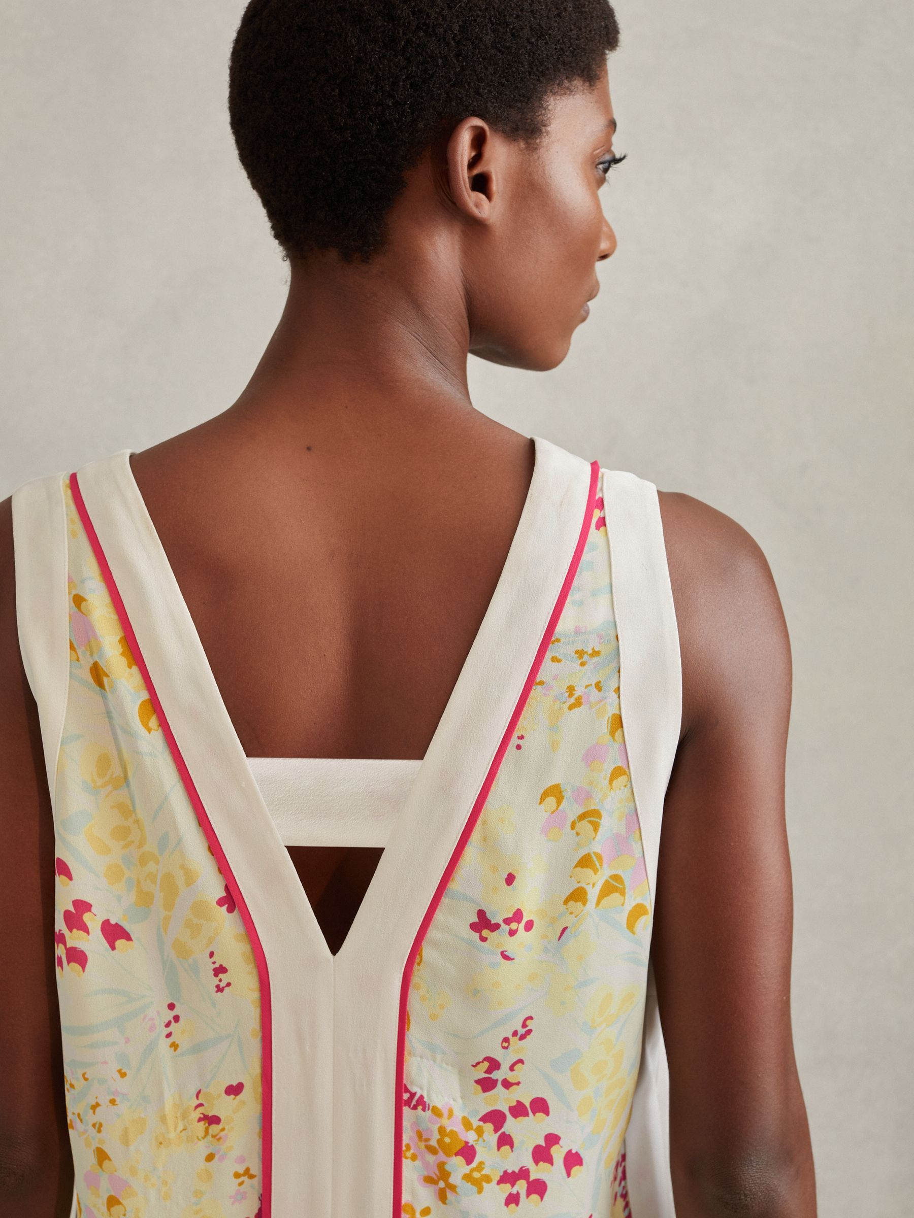Floral Print Maxi Dress in Pink/Yellow - Image 3 of 5