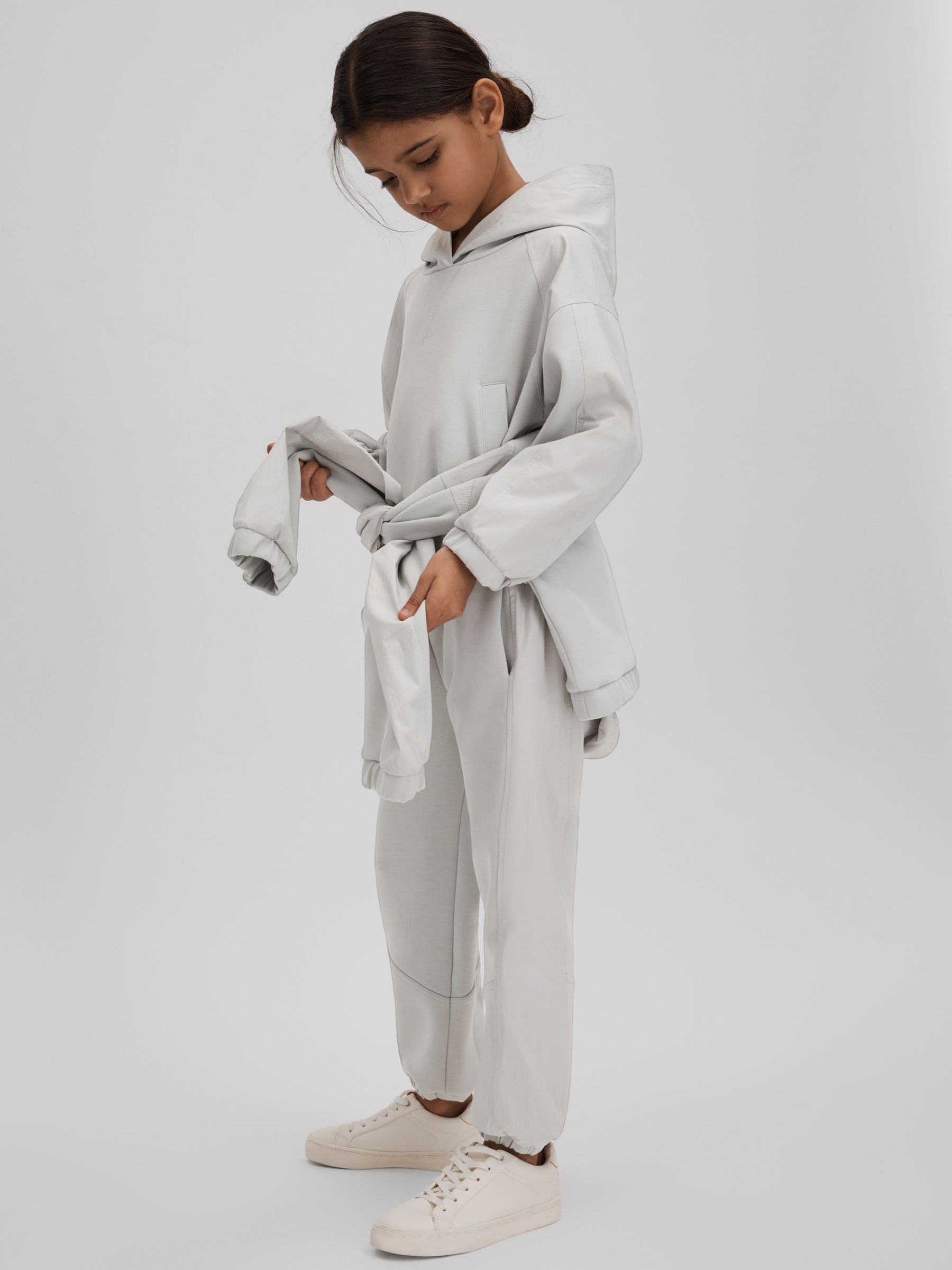 13-14 yrs Hybrid Jersey Elasticated Hoodie in Grey - Image 2 of 4