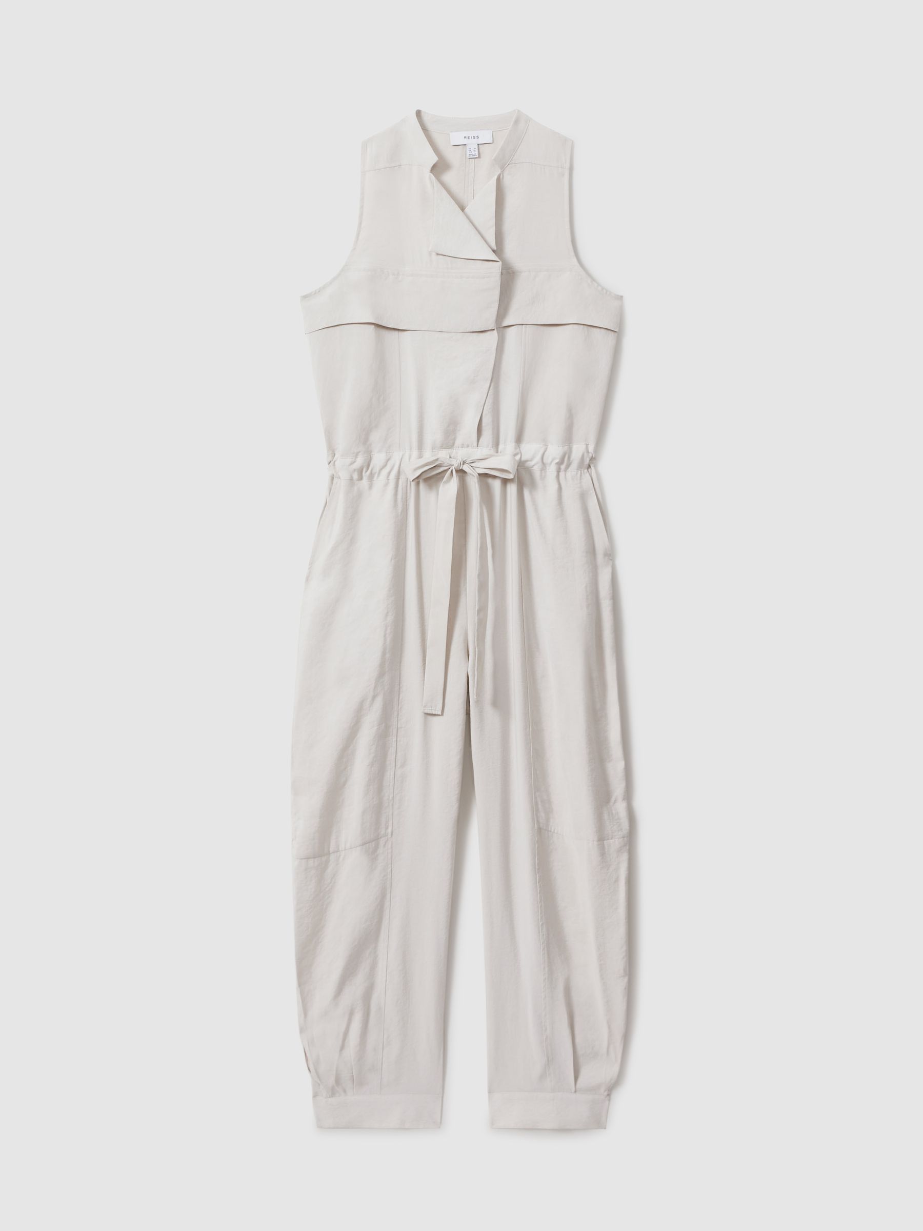 Belted Utility Jumpsuit in Stone - Image 2 of 5