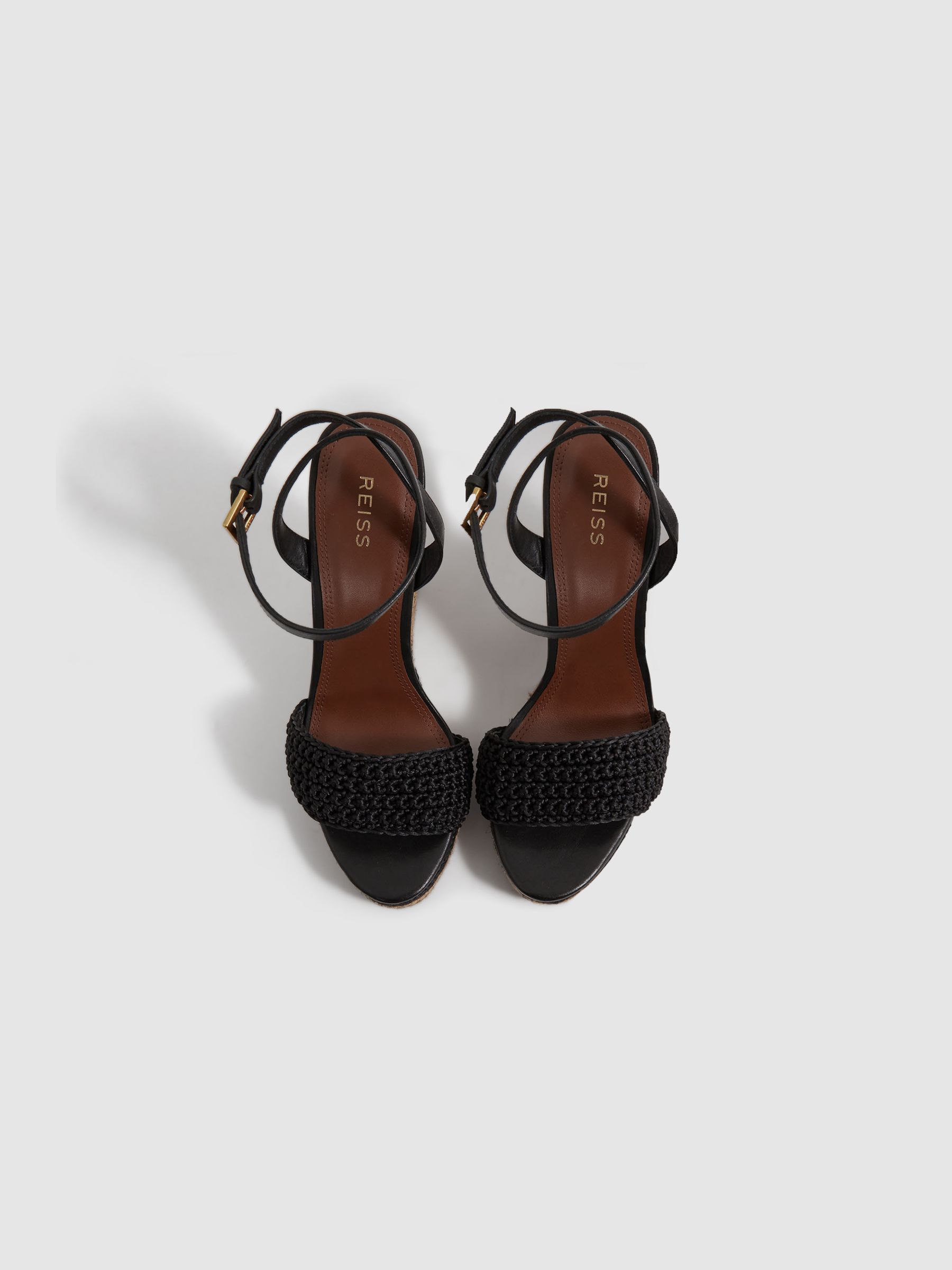 Crochet Wedges Heels in Black/Neutral - Image 4 of 5