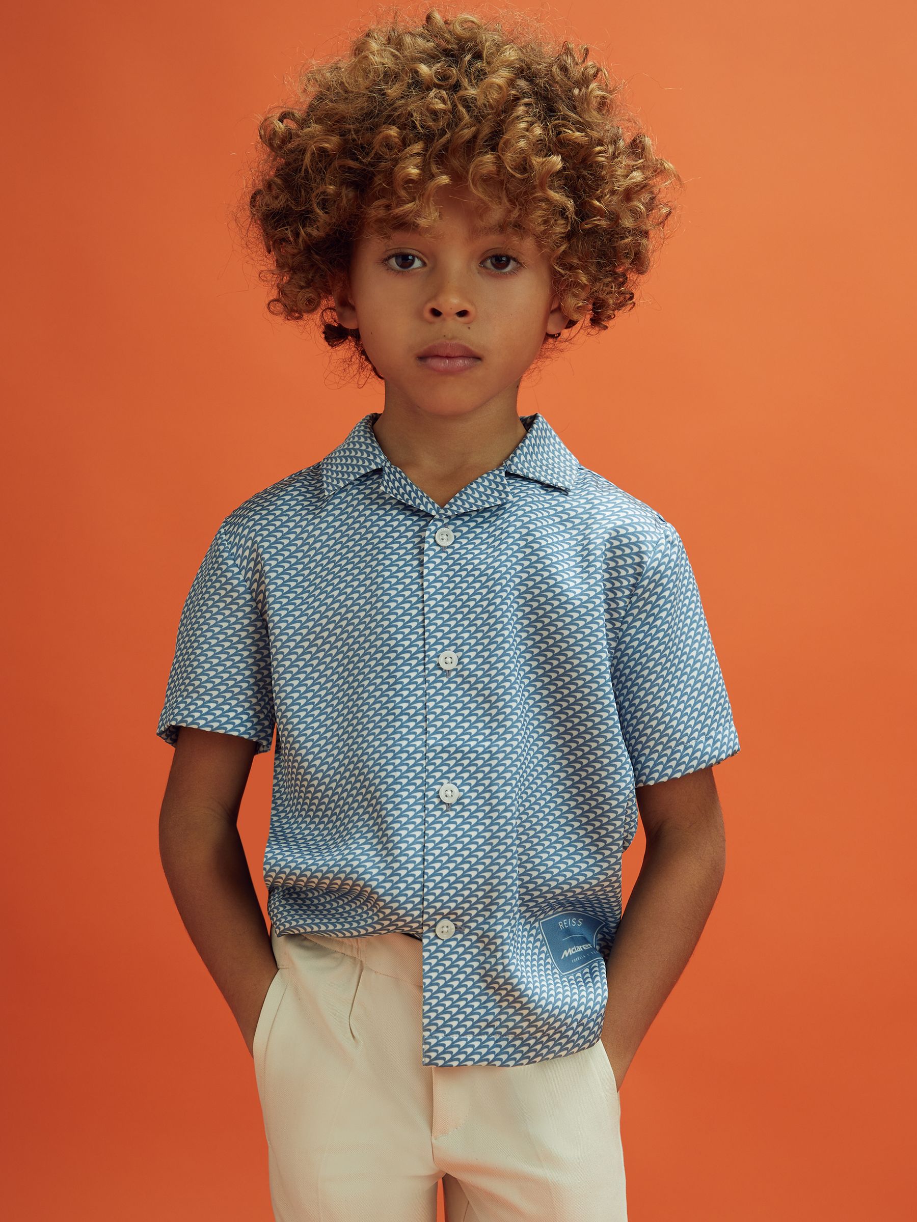 Senior Cuban Collar Shirt in Airforce Blue - Image 4 of 9
