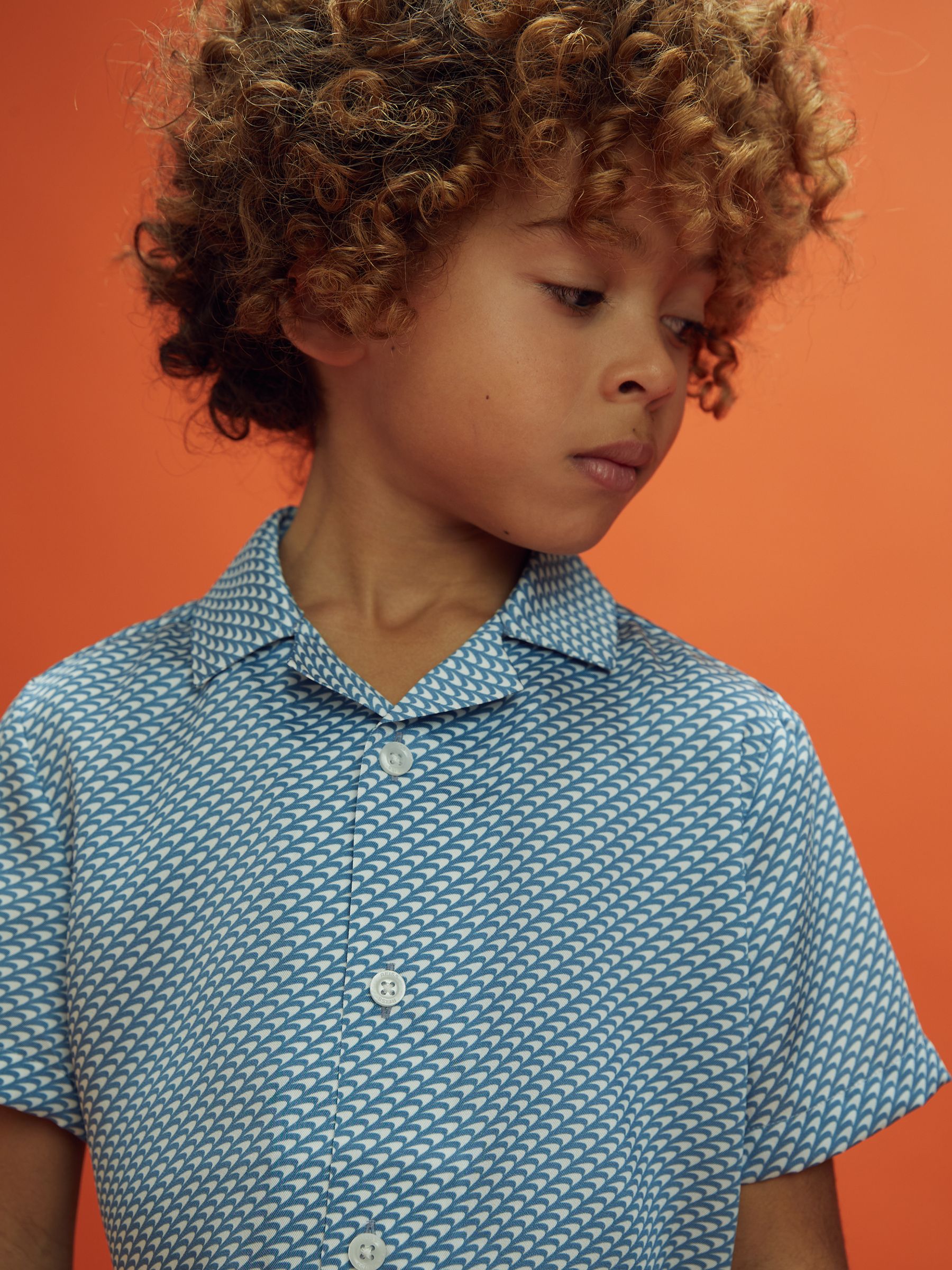 Senior Cuban Collar Shirt in Airforce Blue - Image 5 of 9