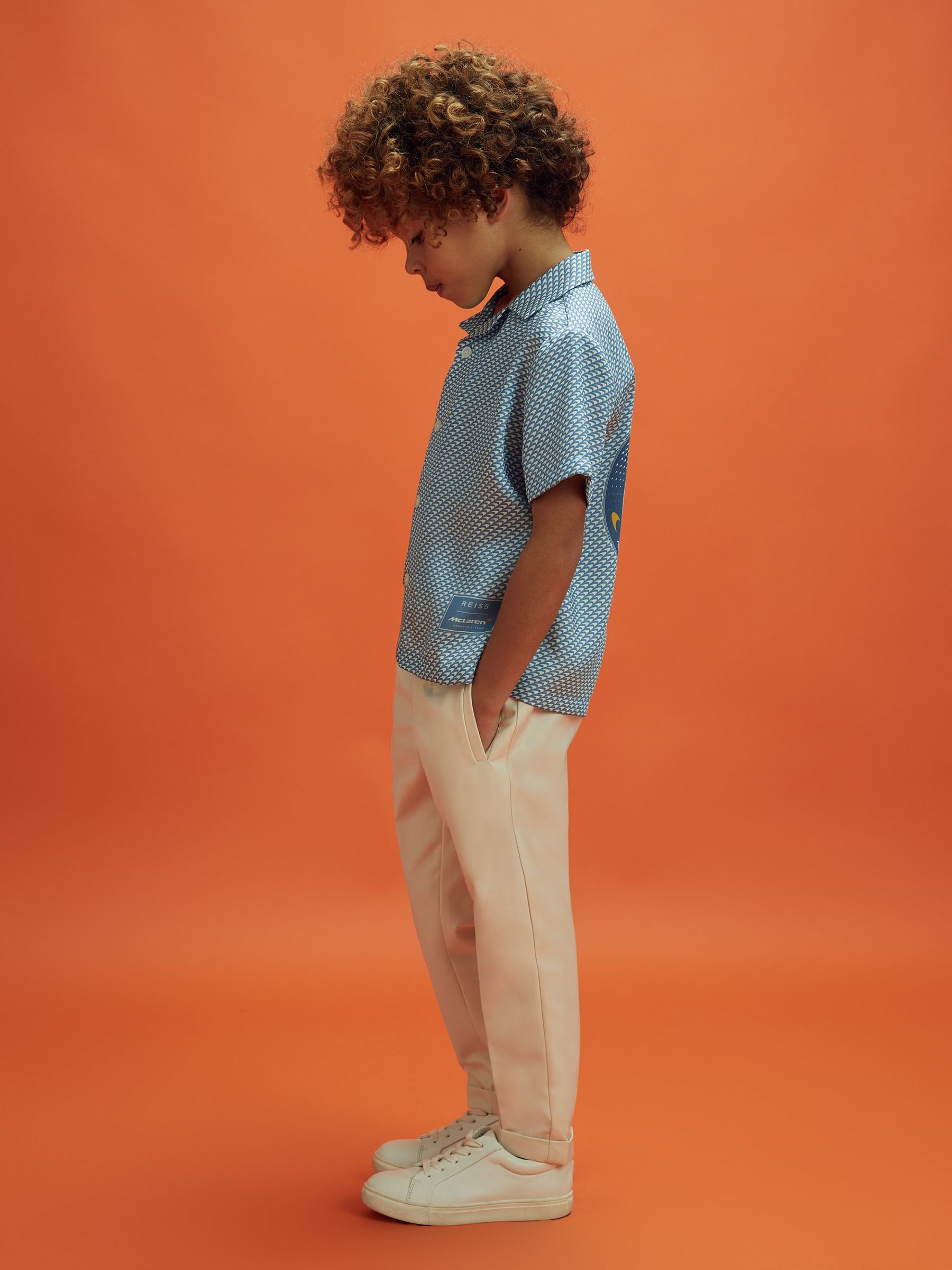 Senior Cuban Collar Shirt in Airforce Blue - Image 6 of 9