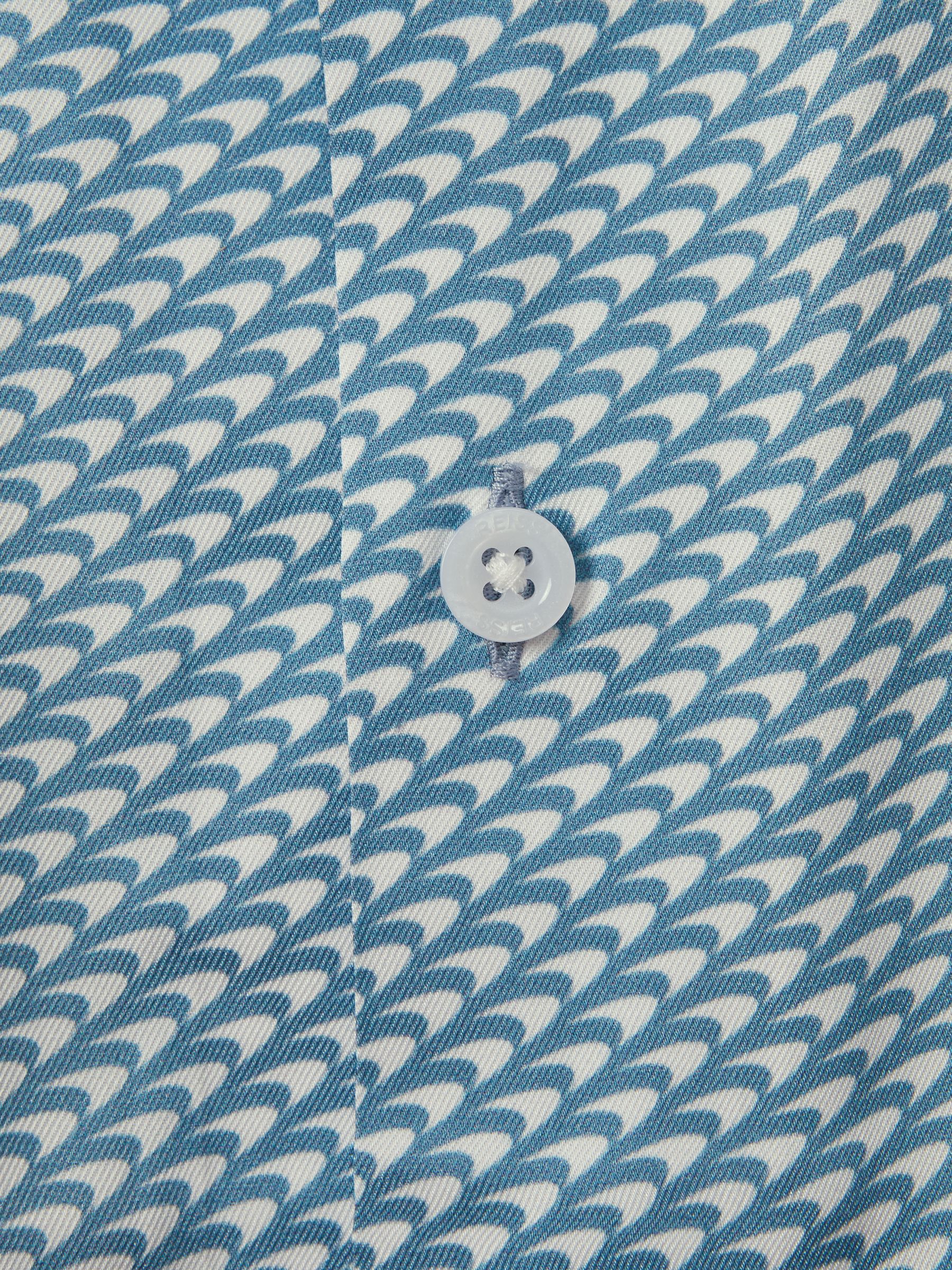 Senior Cuban Collar Shirt in Airforce Blue - Image 8 of 9