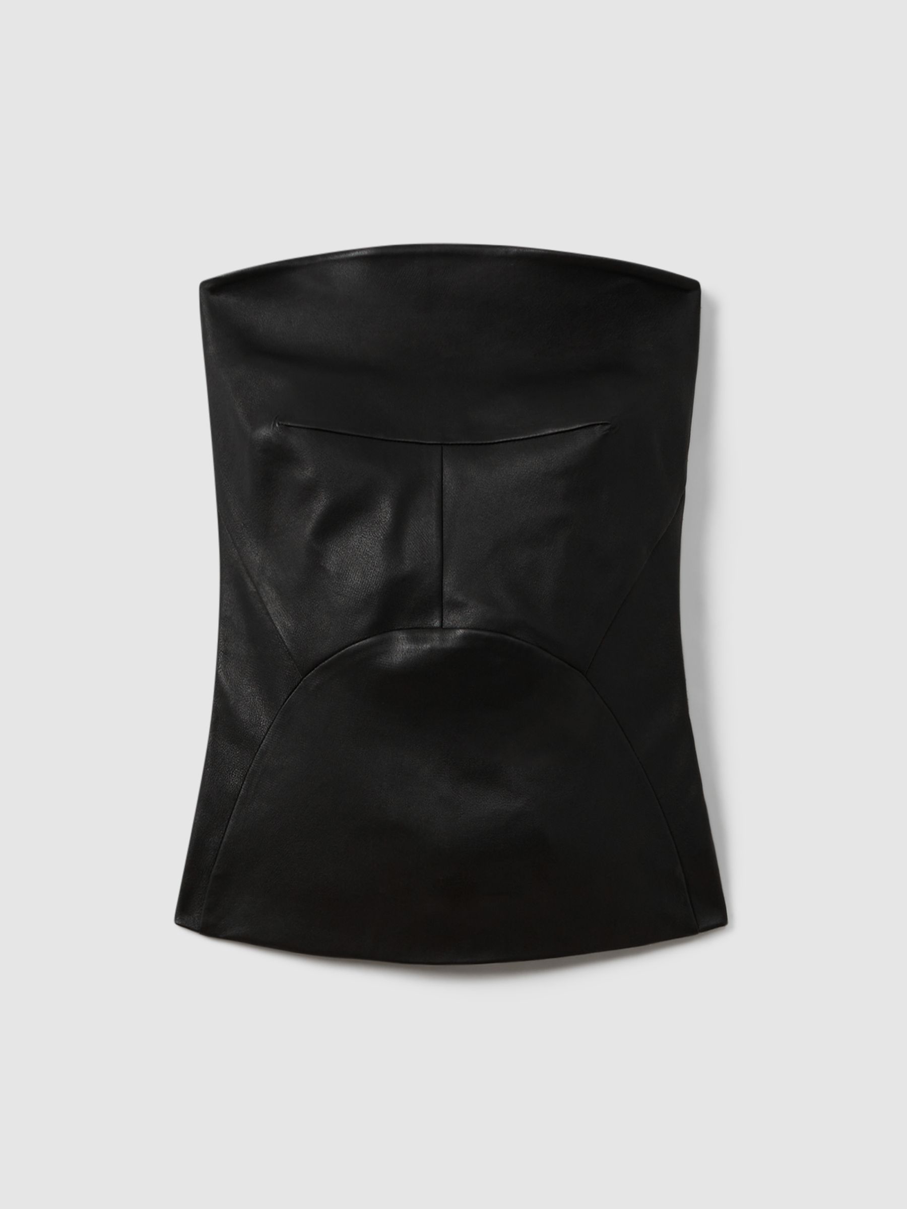 Atelier Strapless Leather Top in Black - Image 2 of 6